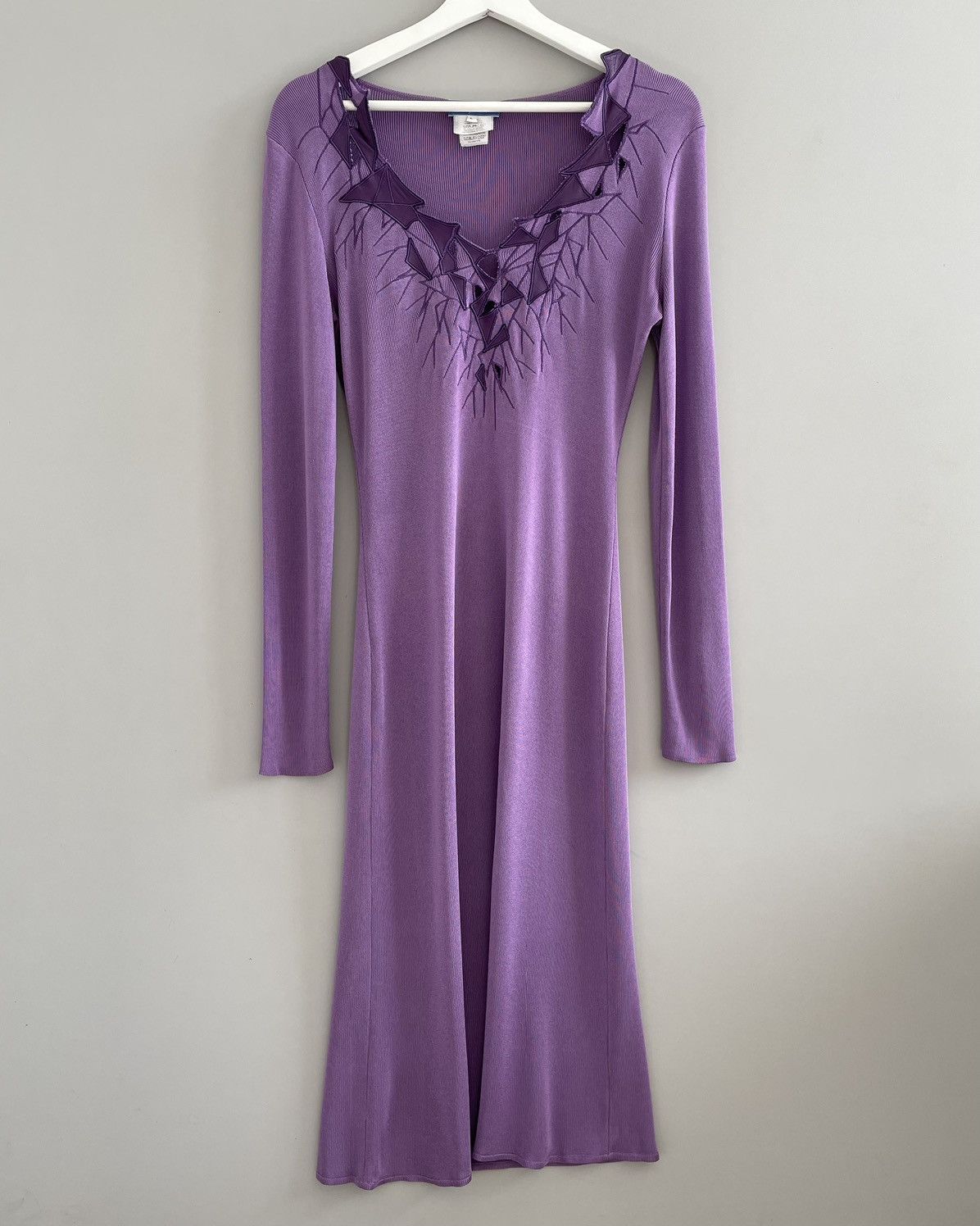 Thierry Mugler Thierry Mugler Purple Dress with Embroidery Size L / US 10 / IT 46 - 3 Thumbnail