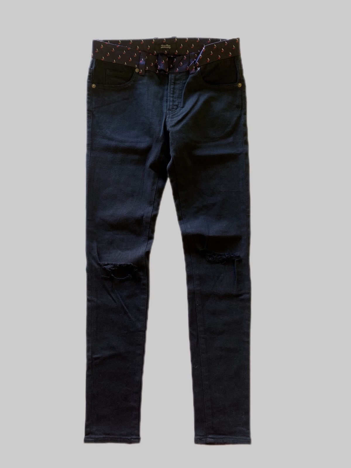 Undercover SS08 Undercover Cummberbund Ripped Black Jeans Size US 28 / EU 44 - 1 Thumbnail