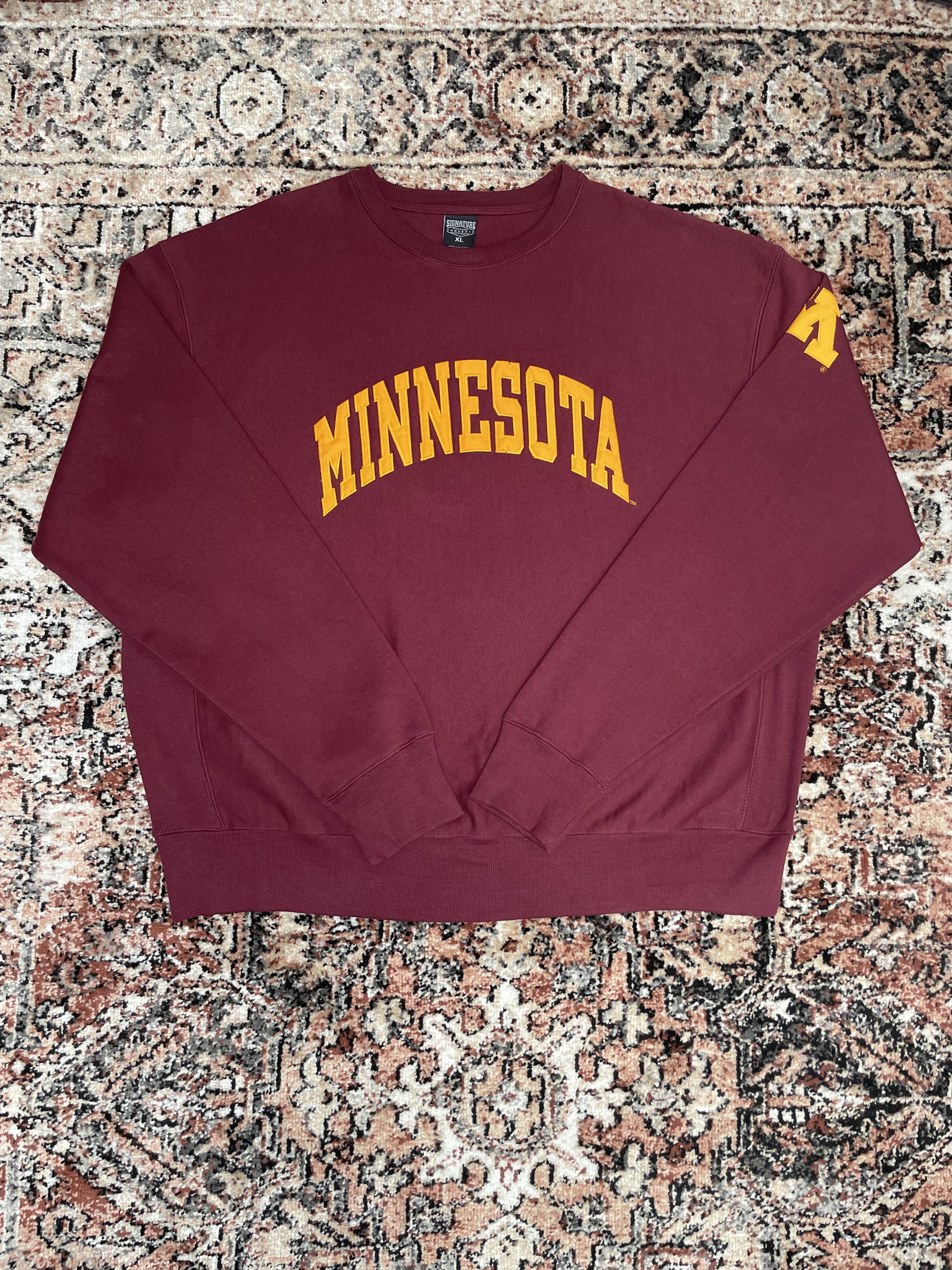 Vintage Signature Sportswear - Minnesota Burgundy Crewneck Size US XL / EU 56 / 4 - 1 Thumbnail