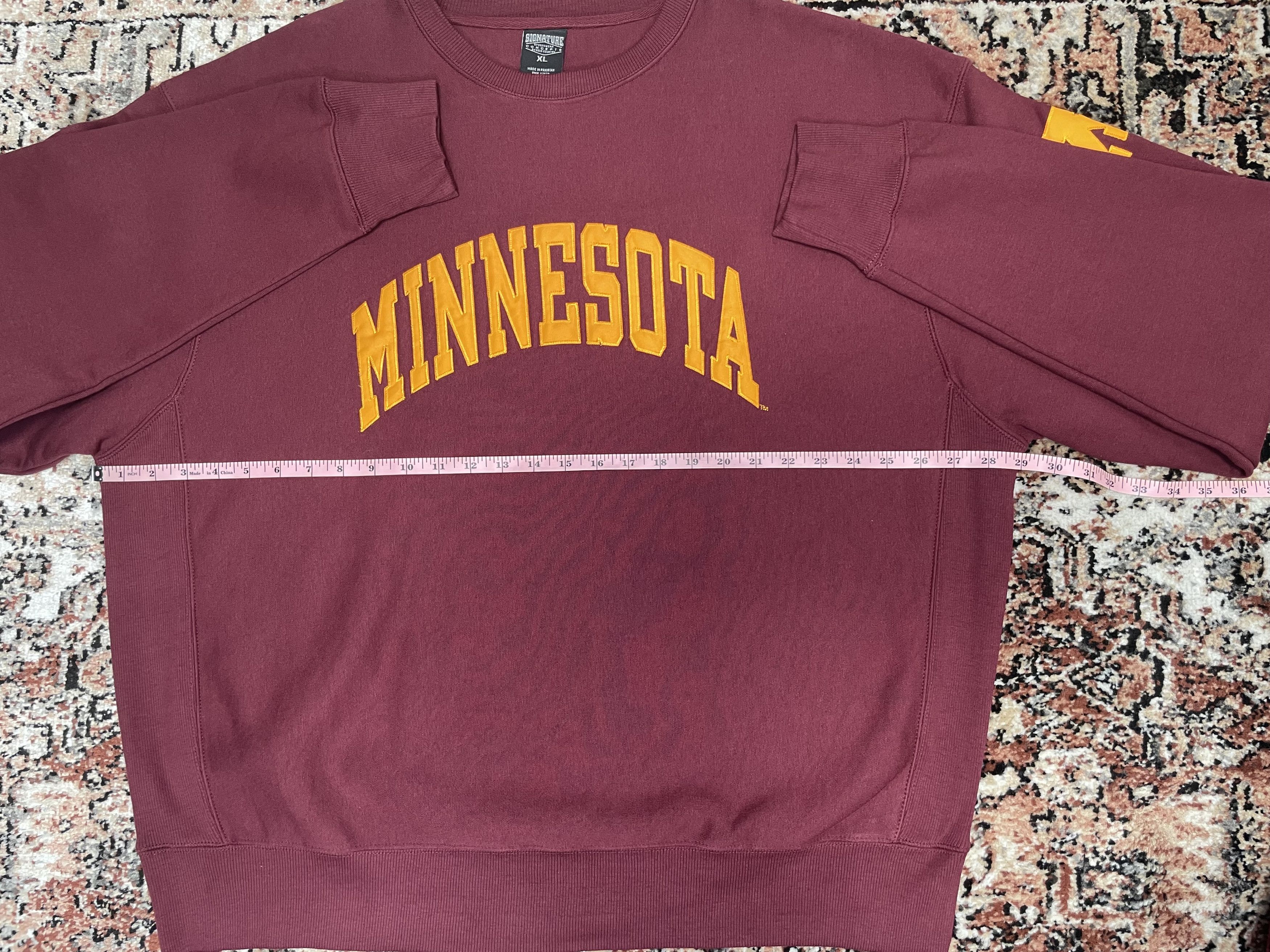Vintage Signature Sportswear - Minnesota Burgundy Crewneck Size US XL / EU 56 / 4 - 7 Thumbnail
