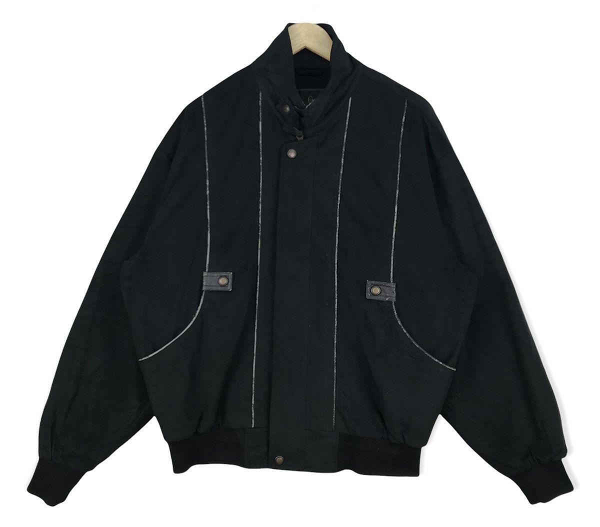 image of Italian Designers Vintage Gianni Valentino Bomber Jacket in Black, Men's (Size Large)