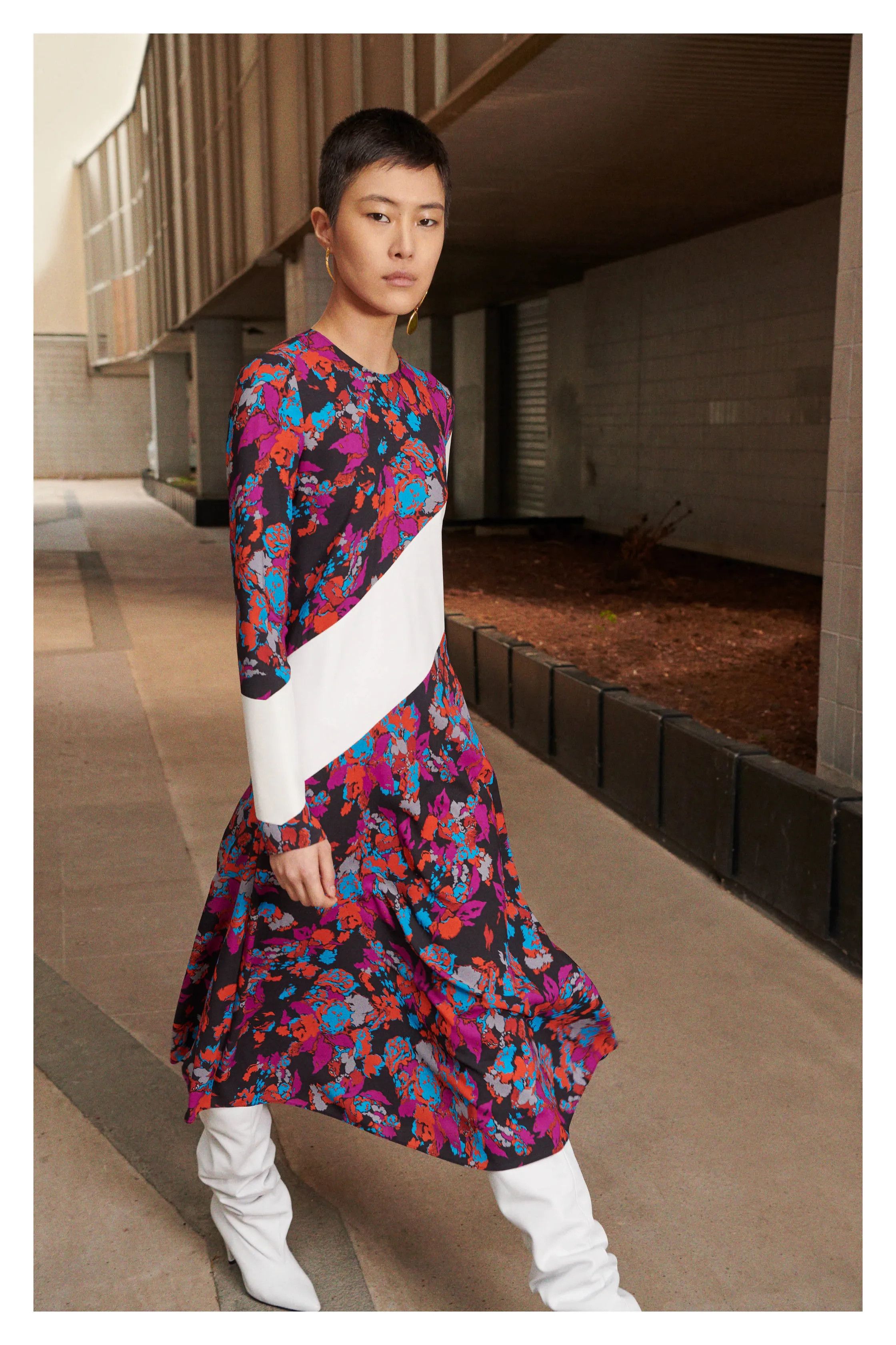Givenchy GIVENCHY One Shoulder Floral Dress, 100% Silk Size XS / US 0-2 / IT 36-38 - 6 Thumbnail