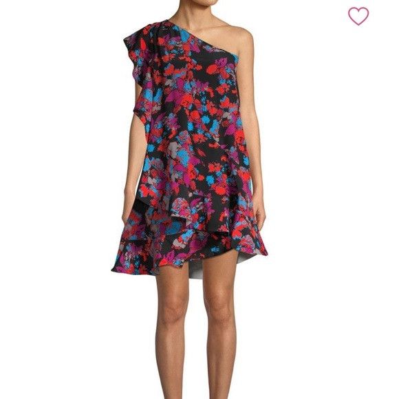 Givenchy GIVENCHY One Shoulder Floral Dress, 100% Silk Size XS / US 0-2 / IT 36-38 - 1 Thumbnail