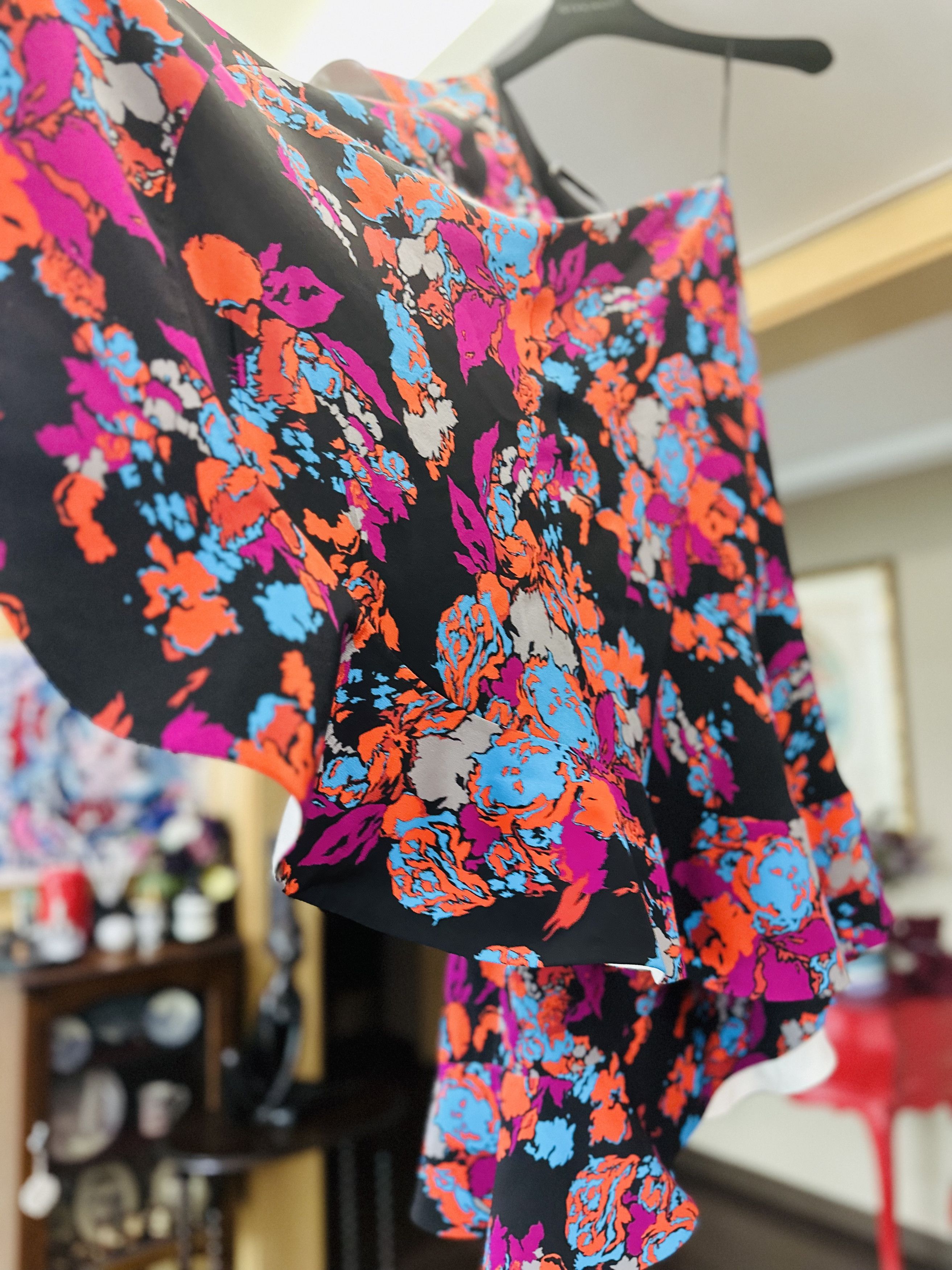 Givenchy GIVENCHY One Shoulder Floral Dress, 100% Silk Size XS / US 0-2 / IT 36-38 - 3 Thumbnail