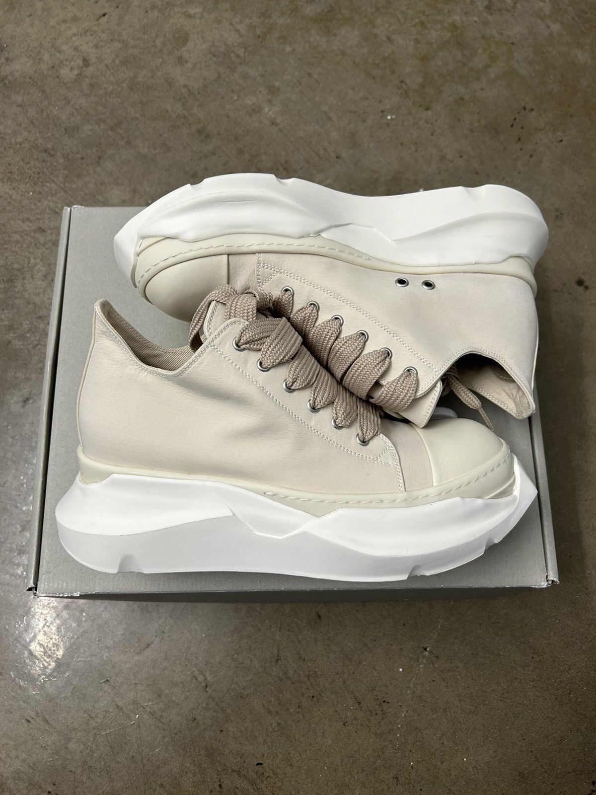 Rick Owens OG ALL Rick Owens Ramones Jumbo Lace White Low Abstract