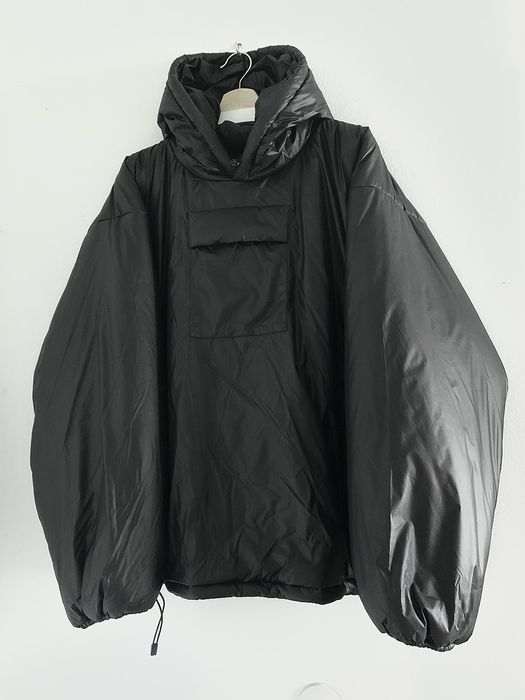 Gap Yeezy Gap Balenciaga Nylon Padded Anorak Hoodie Black Jacket | Grailed