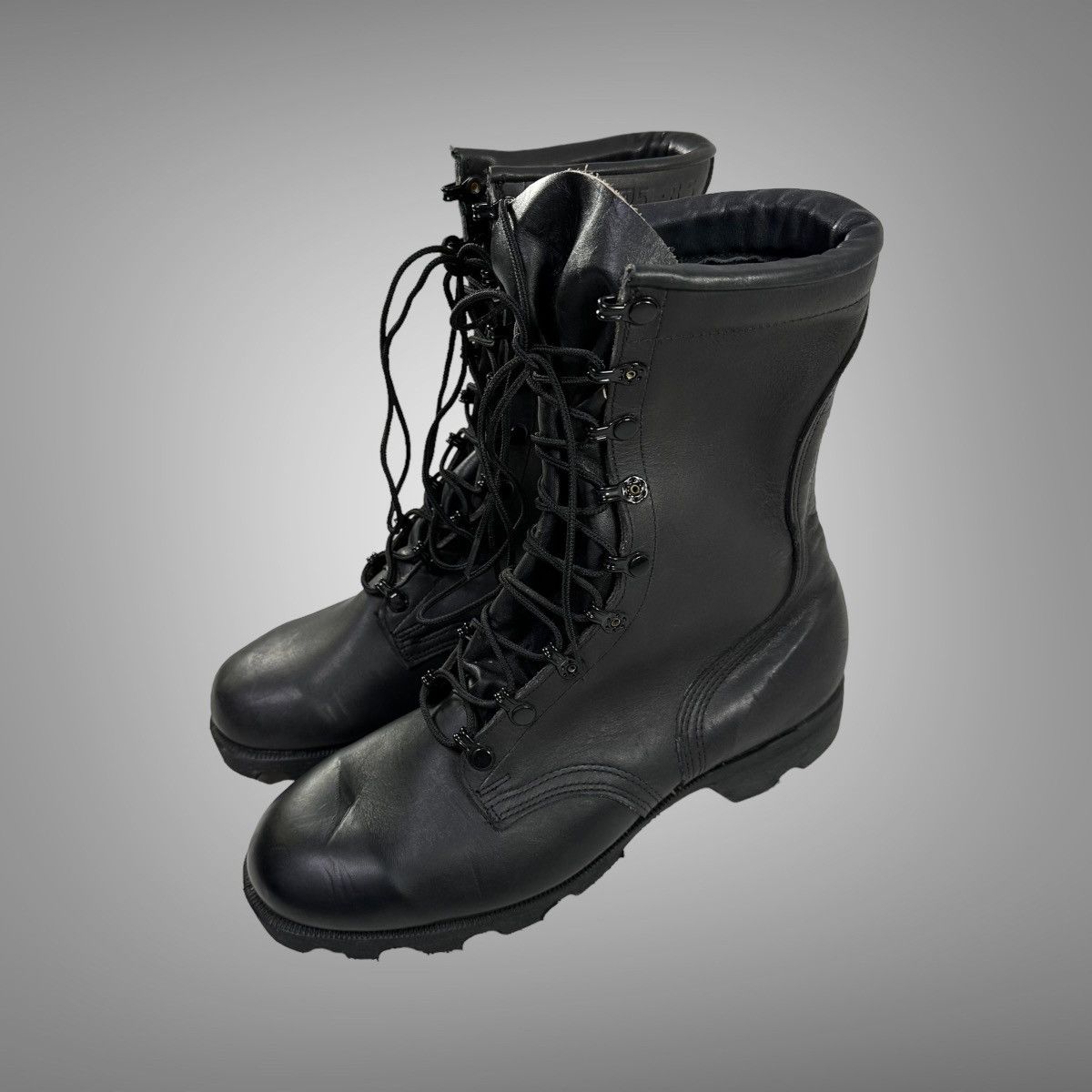 Vintage Vintage 1970s black leather military combat boots Size US 9 / EU 42 - 1 Thumbnail
