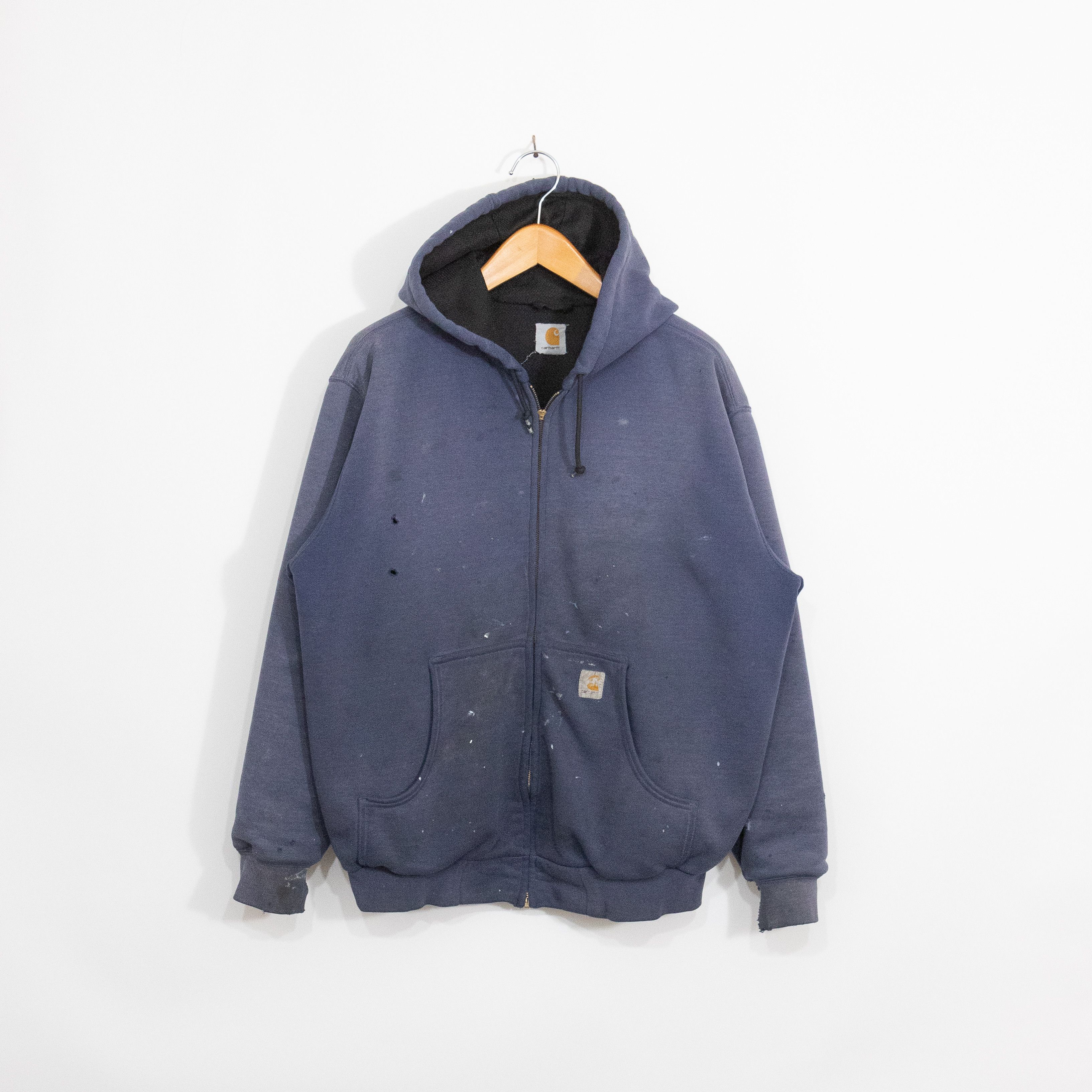 Carhartt × Vintage Vintage 90s Carhartt Zip Hoodie XL - Distressed 