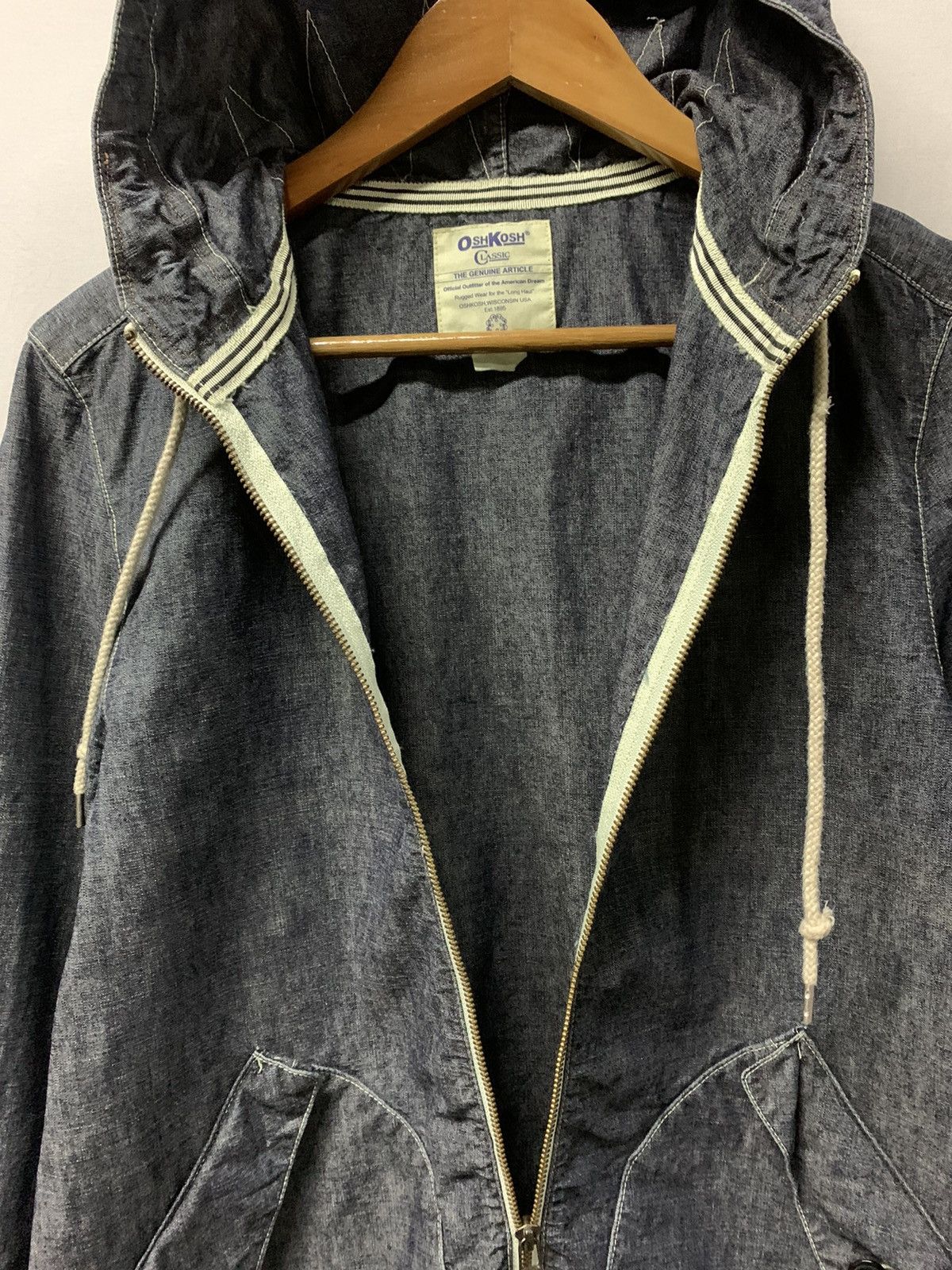 Japanese Brand × Oshkosh Vintage Oshkosh Denim Hoodie Jacket Size US M / EU 48-50 / 2 - 4 Thumbnail