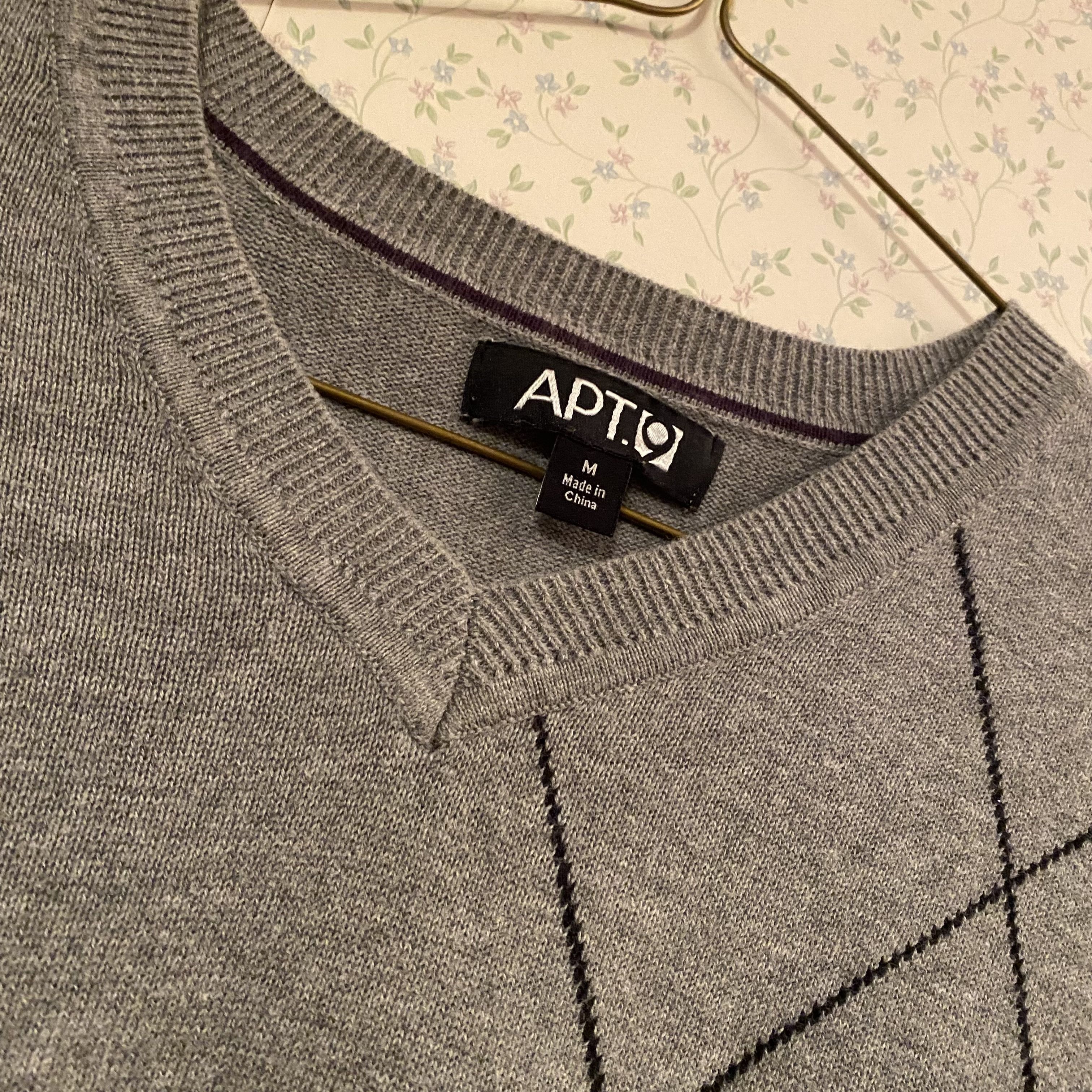 Apt. 9 × Vintage Vintage Apt.9 Medium Argyle Grey Gray Sweater Vest Size US M / EU 48-50 / 2 - 3 Thumbnail