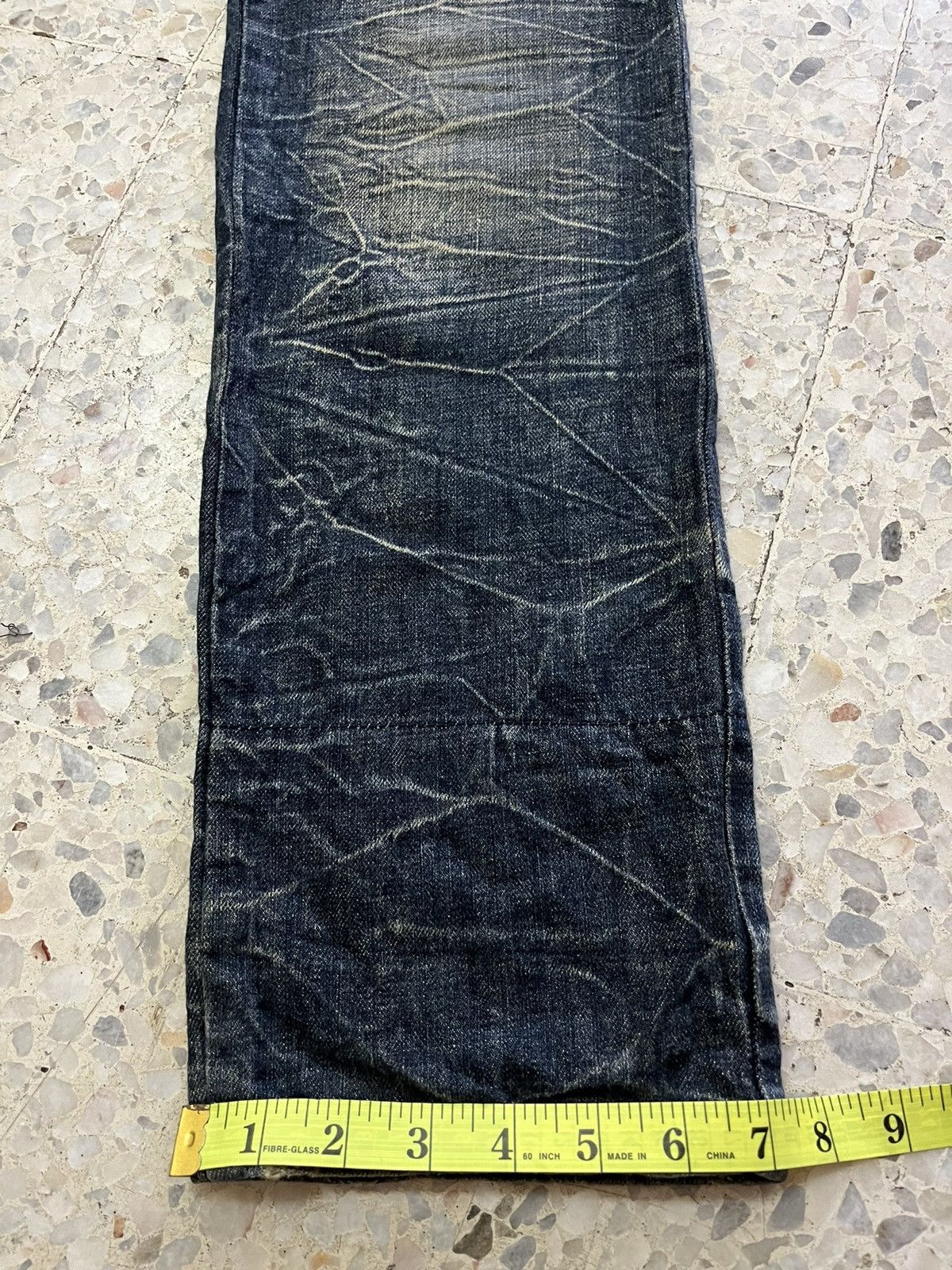 Japanese Brand Distress whiskers Nylaus jeans double waist design Size US 30 / EU 46 - 12 Thumbnail