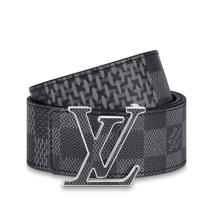 Louis Vuitton LV Initiales Double-sided Leather Belt In Black