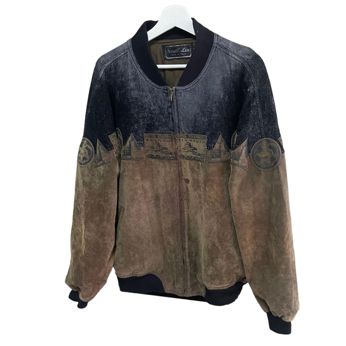 Vintage 💥80s SMALL LIN DESIGNER BOMBER JACKET Size US XL / EU 56 / 4 - 3 Thumbnail