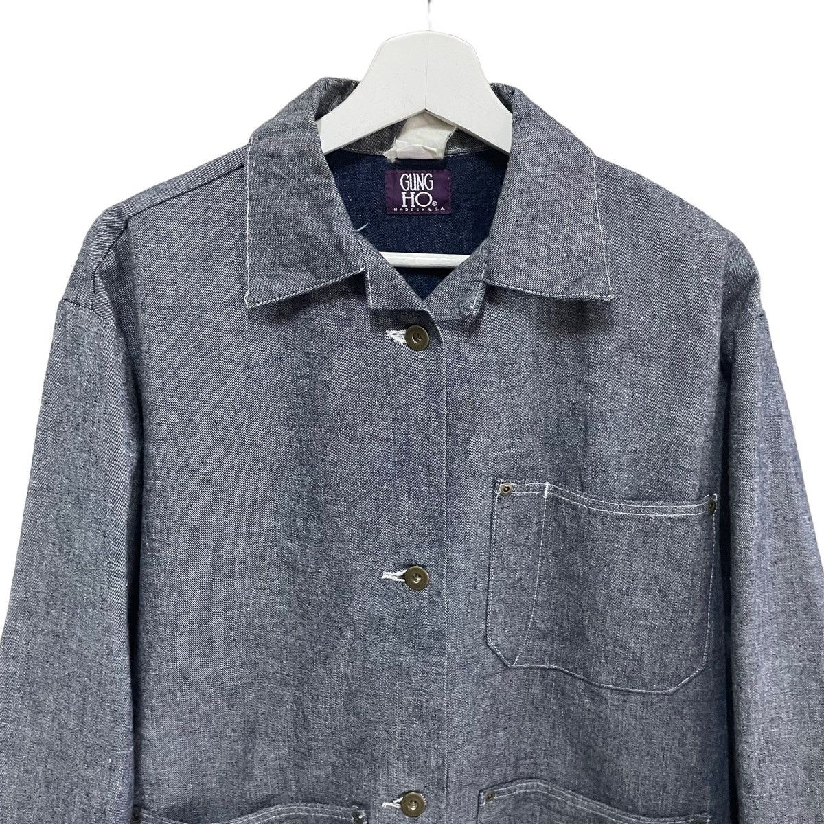 Japanese Brand × Vintage 💥90s GUNG HO USA WORKER CHORE BUTTON JACKET Size US M / EU 48-50 / 2 - 5 Thumbnail