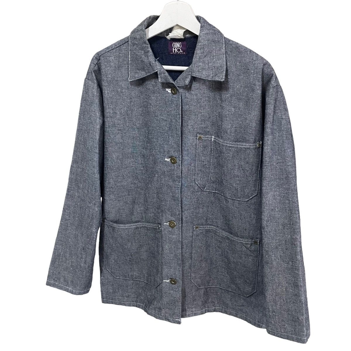 Japanese Brand × Vintage 💥90s GUNG HO USA WORKER CHORE BUTTON JACKET Size US M / EU 48-50 / 2 - 4 Thumbnail