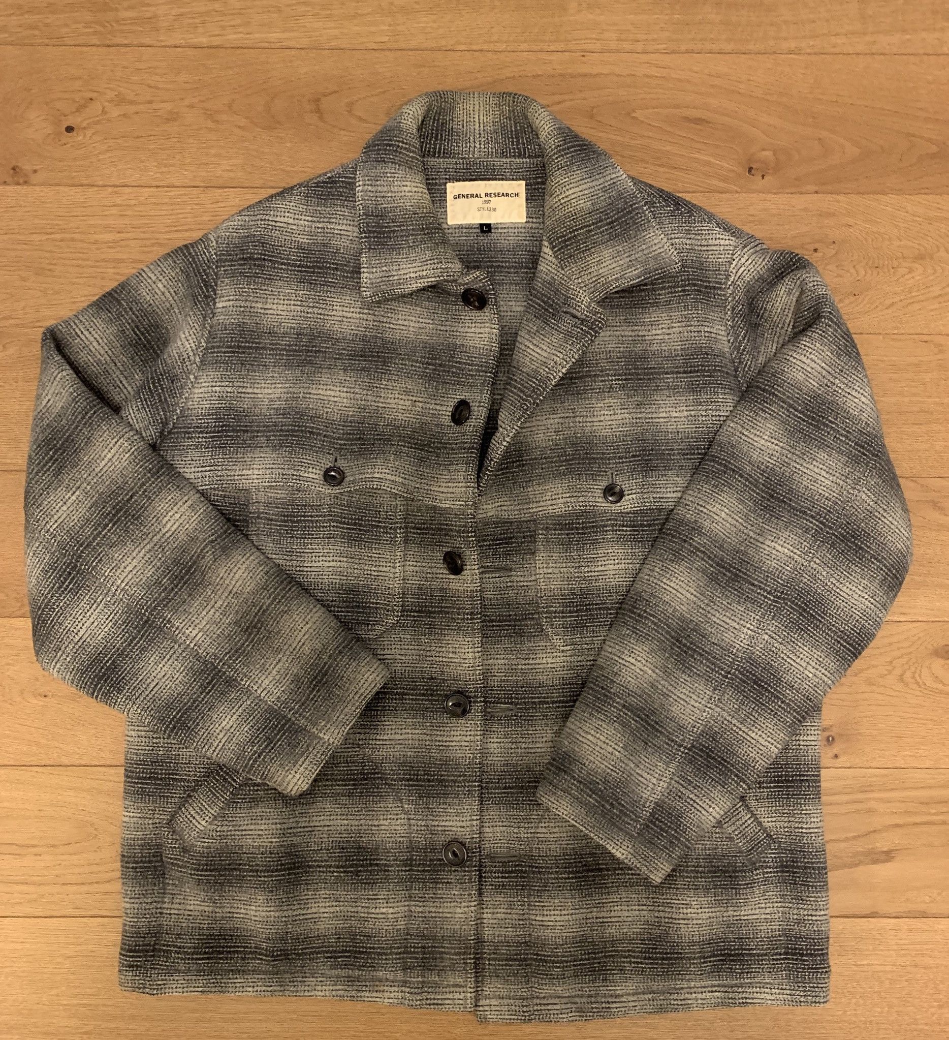 【希少】general research/check g-coat/wool/M 希少】general research/check g-coat/wool/M メンズ