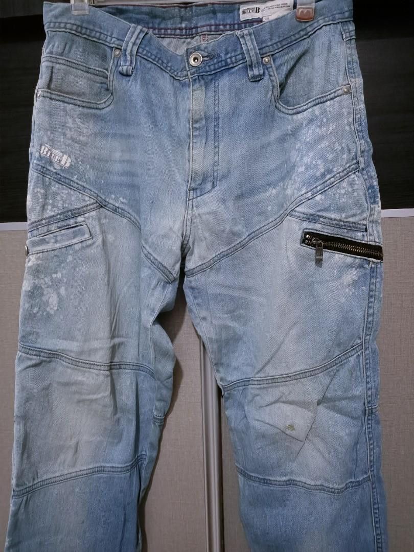 Japanese Brand Japanese Denim B stretchable biker pants style Size US 32 / EU 48 - 2 Thumbnail