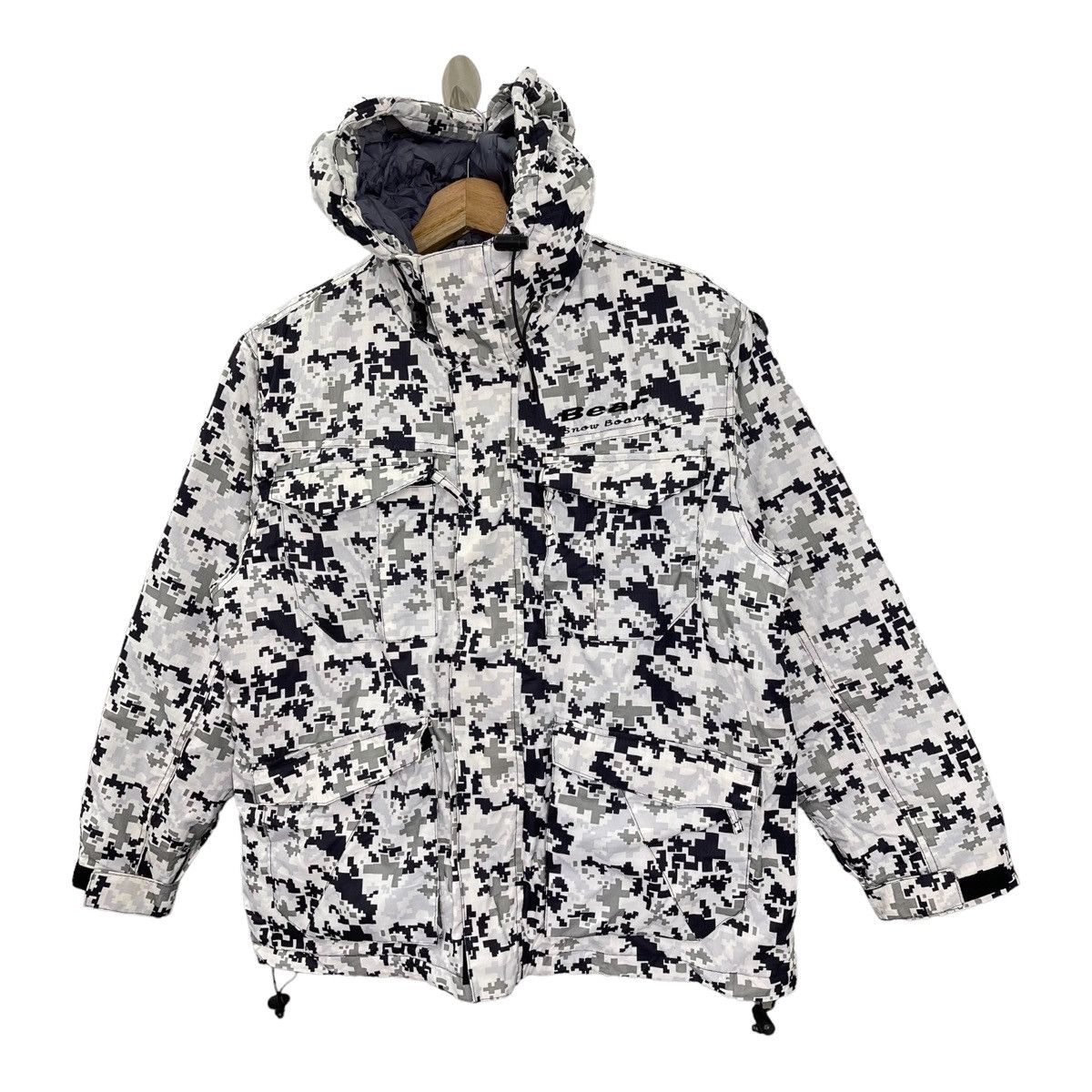 Vintage Vintage 90s Bear Snowboards Camo Hoodies Jacket Size M Size US M / EU 48-50 / 2 - 3 Thumbnail