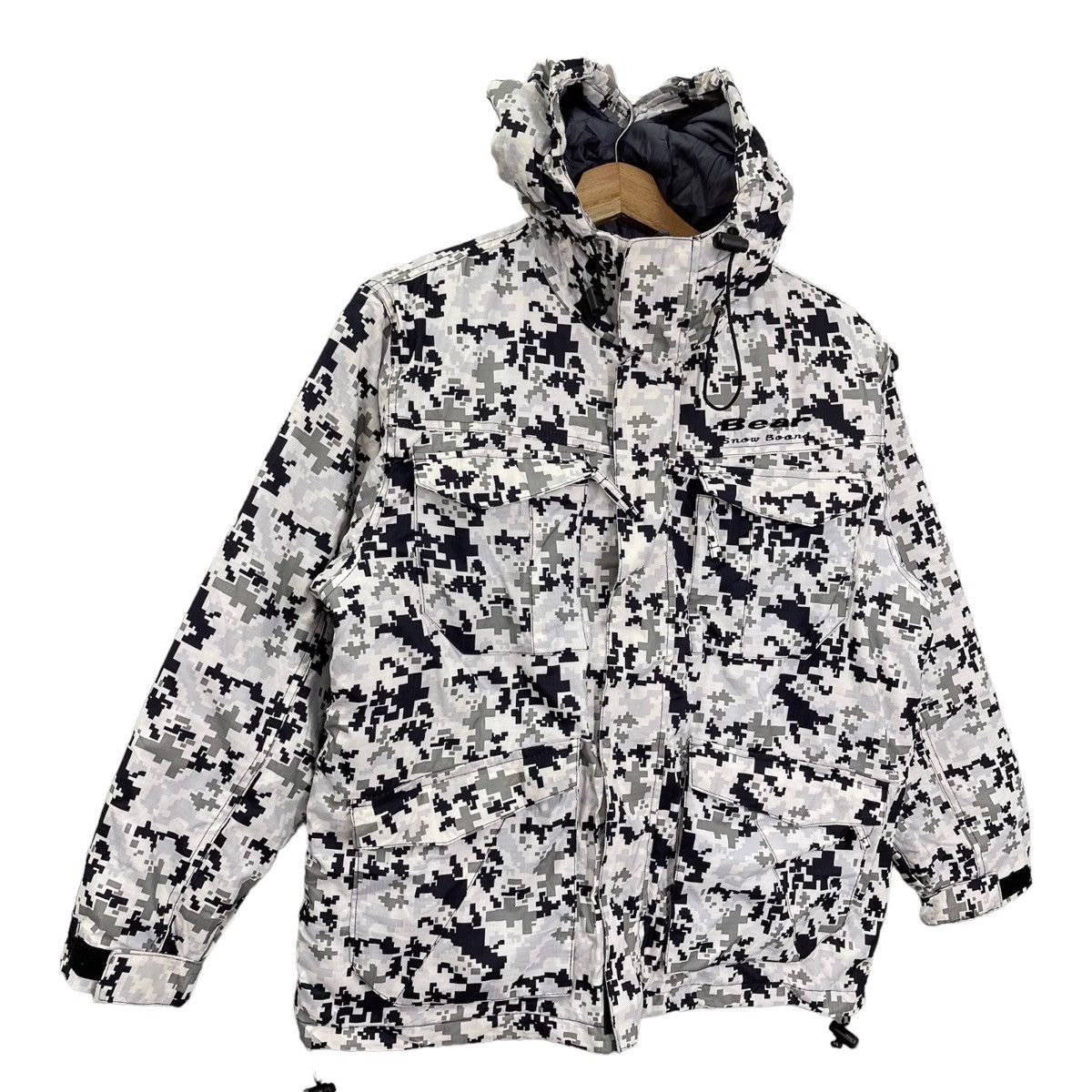 Vintage Vintage 90s Bear Snowboards Camo Hoodies Jacket Size M Size US M / EU 48-50 / 2 - 2 Thumbnail