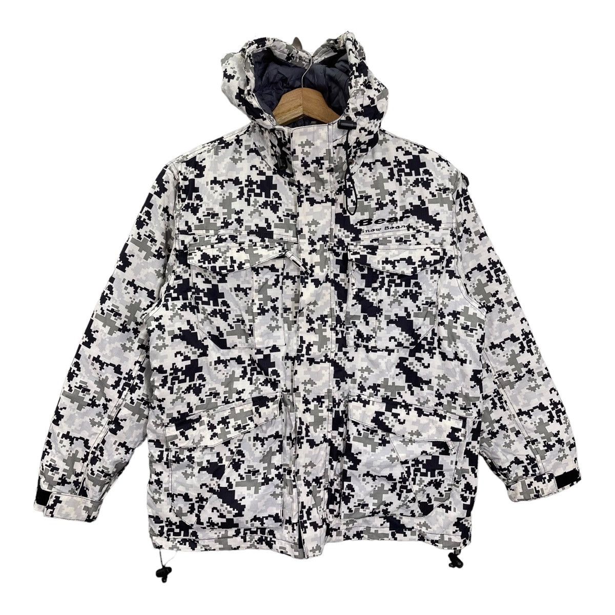 Vintage Vintage 90s Bear Snowboards Camo Hoodies Jacket Size M Size US M / EU 48-50 / 2 - 1 Thumbnail