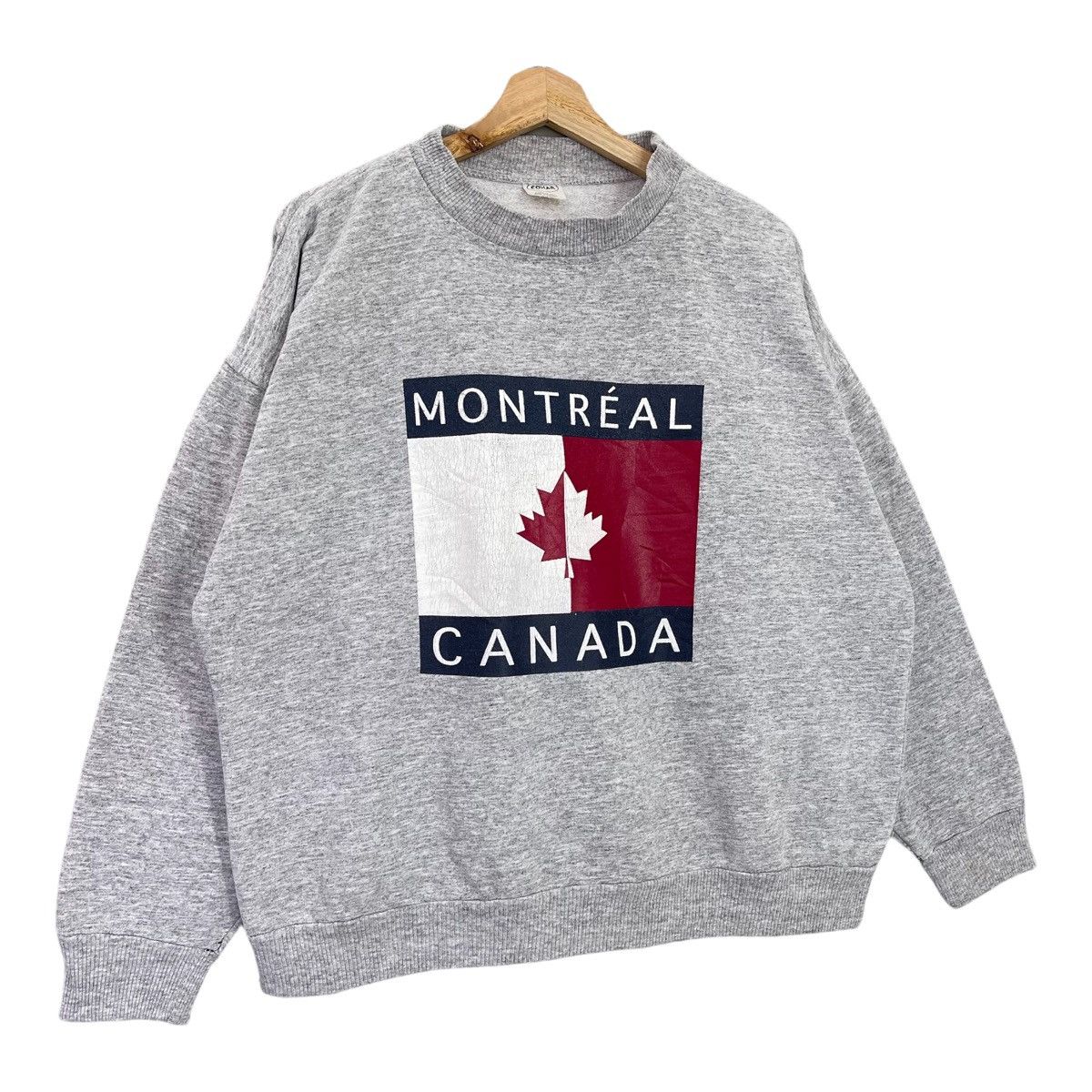 Vintage 90s Montreal Canada Big Logo Pullover Sweatshirt OverSize M Size US M / EU 48-50 / 2 - 2 Thumbnail
