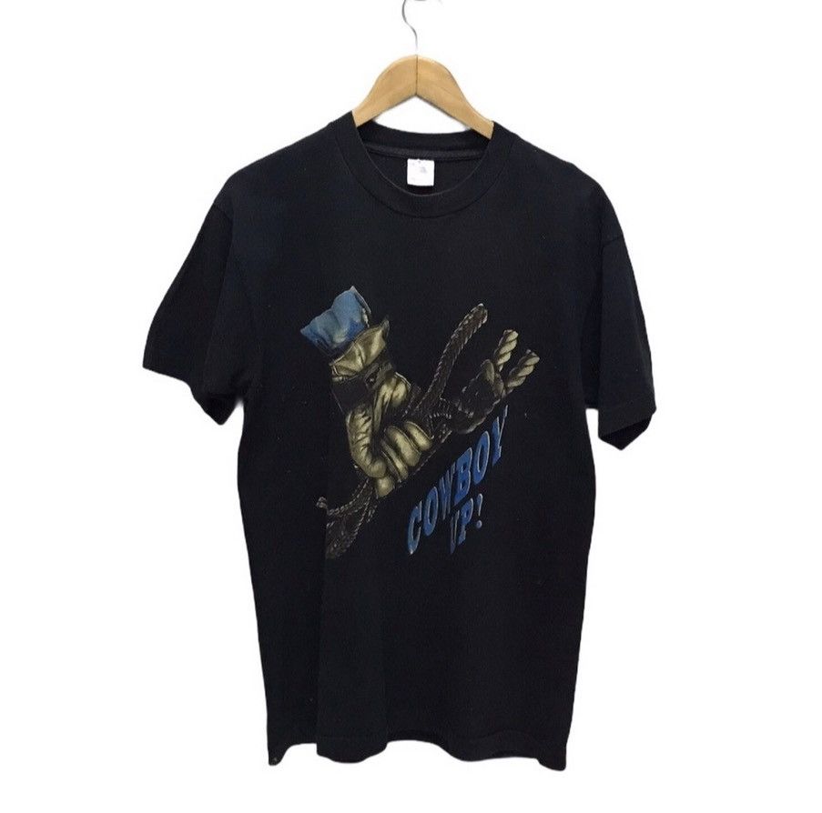 Cowboy Equipment × Vintage Vintage 90s Rodeo Cowboy Up black tee Size US M / EU 48-50 / 2 - 1 Thumbnail