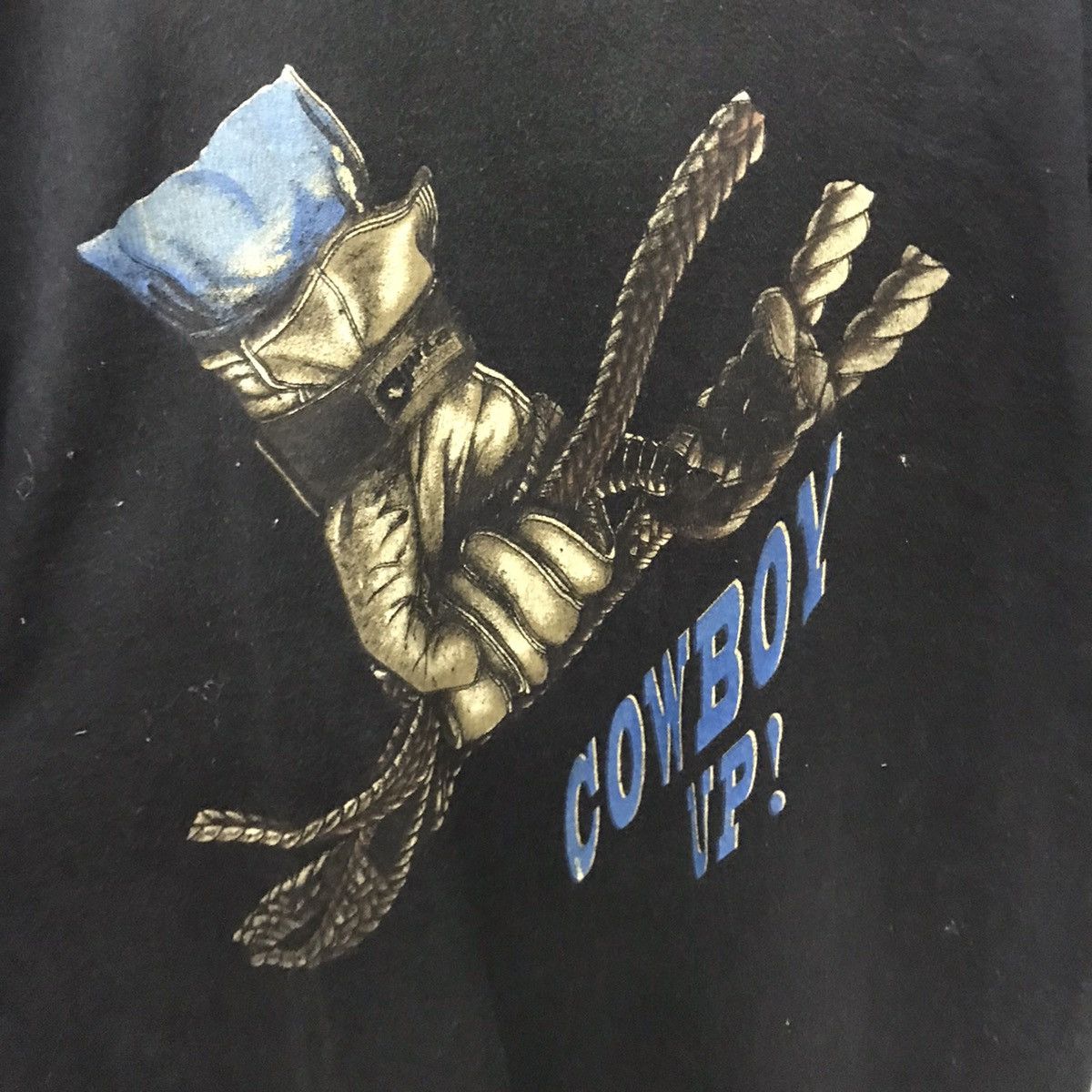 Cowboy Equipment × Vintage Vintage 90s Rodeo Cowboy Up black tee Size US M / EU 48-50 / 2 - 7 Thumbnail