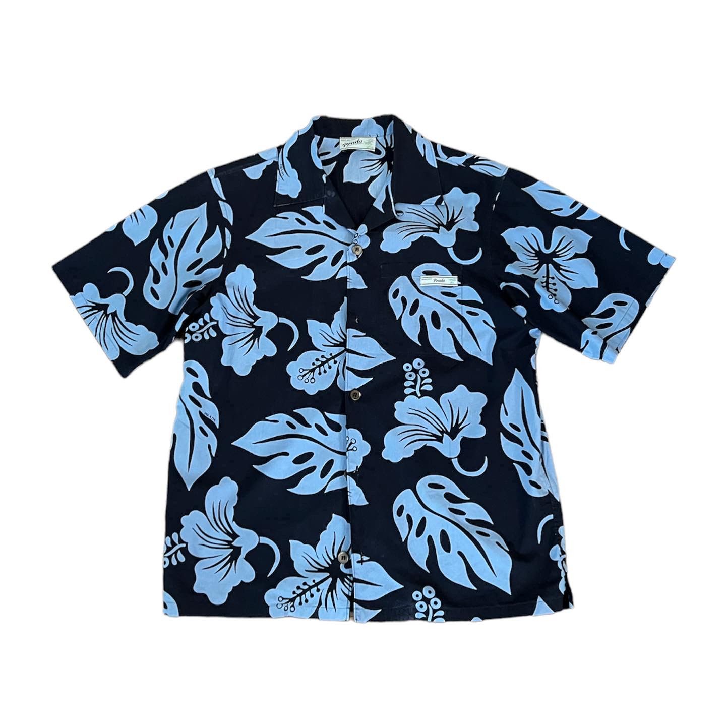 new PRADA 2019 Hibiscus blue floral print short sleeve Hawaiian