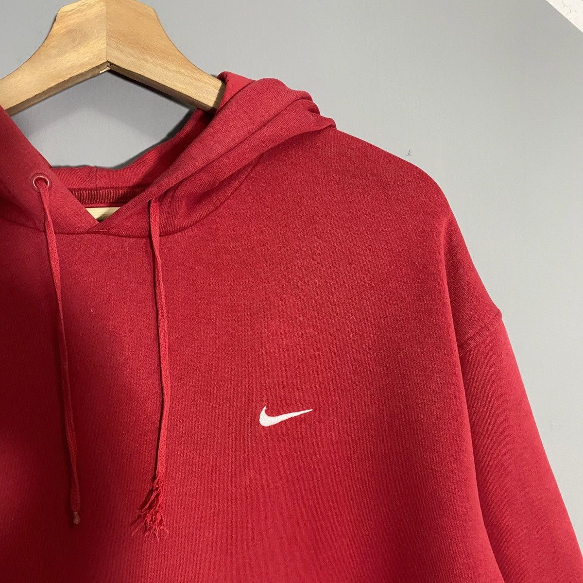 Nike × Vintage Vintage Y2K Red Nike Small Swoosh Hoodie Size US L / EU 52-54 / 3 - 3 Thumbnail