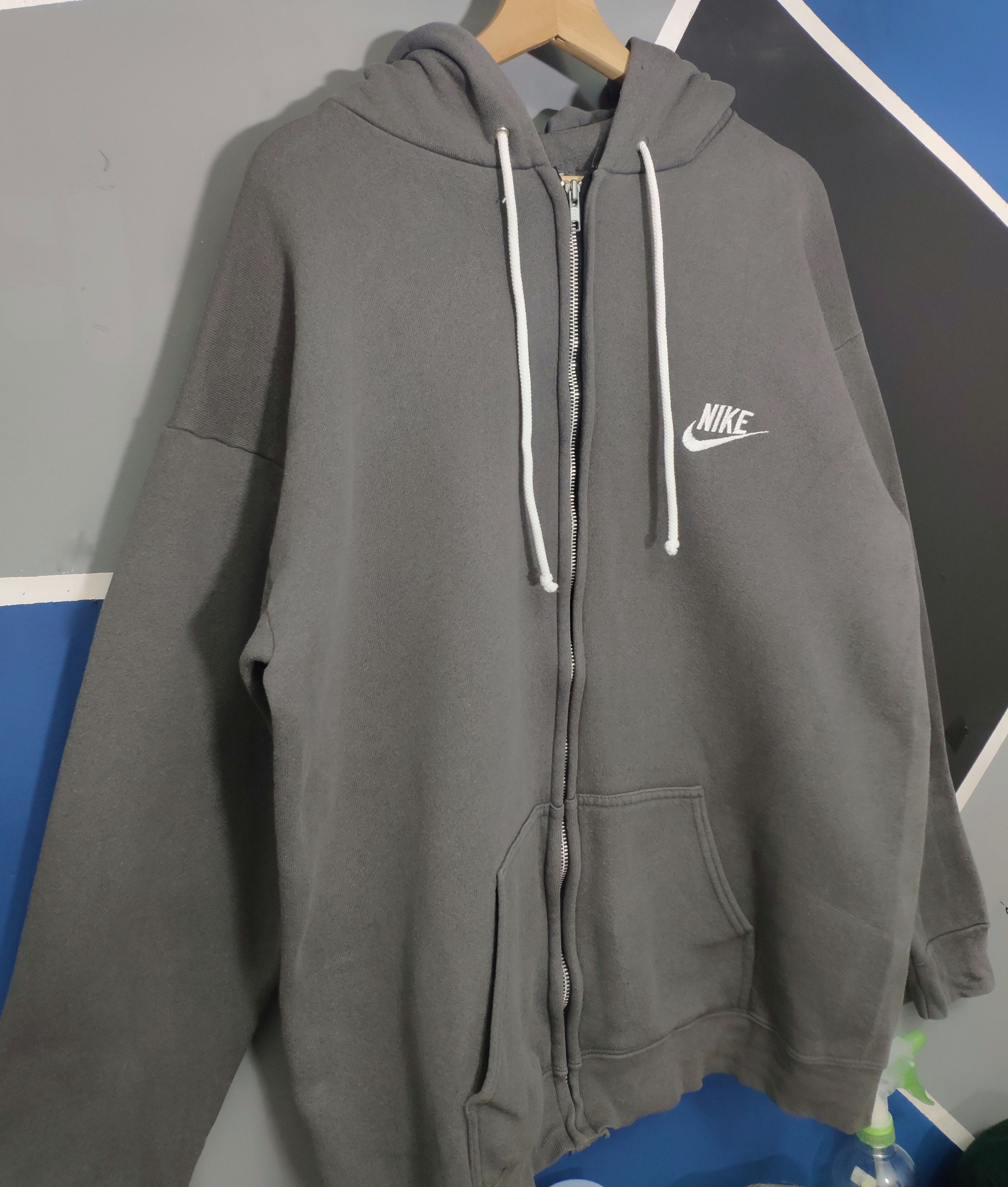 Nike × Vintage Vintage 90s Nike Zip Up Hoodie Small Swoosh Size US L / EU 52-54 / 3 - 2 Thumbnail