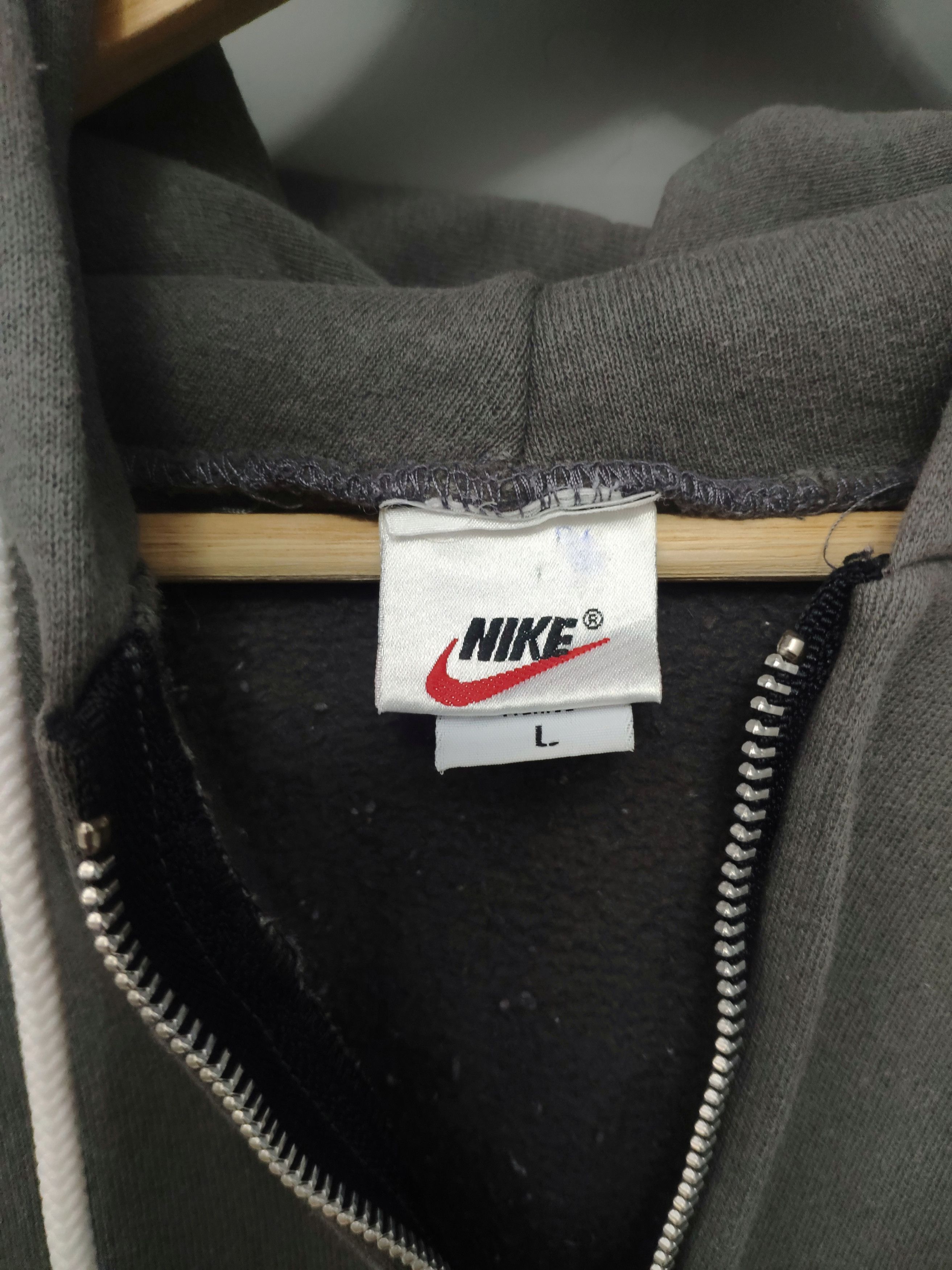 Nike × Vintage Vintage 90s Nike Zip Up Hoodie Small Swoosh Size US L / EU 52-54 / 3 - 6 Thumbnail