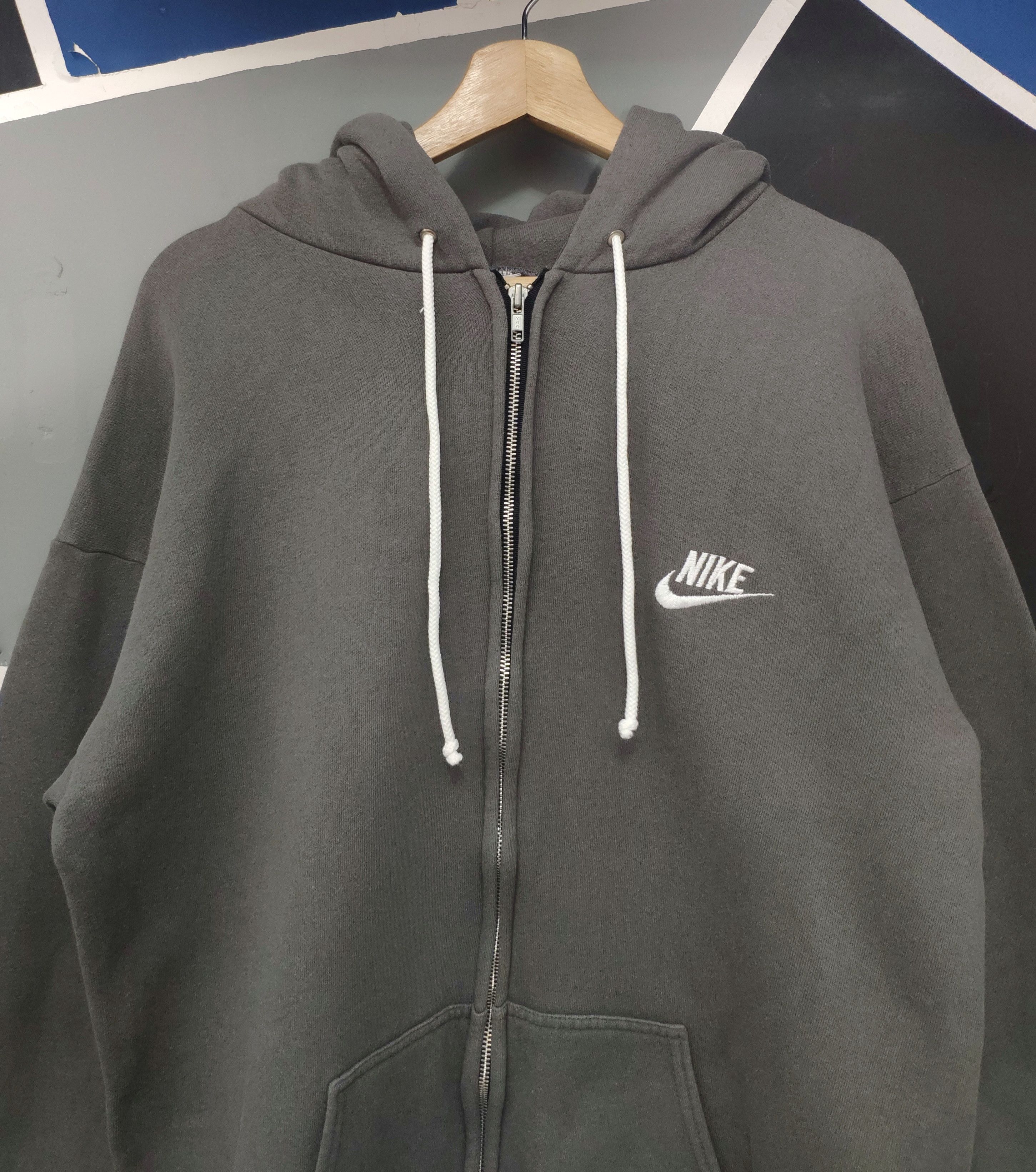 Nike × Vintage Vintage 90s Nike Zip Up Hoodie Small Swoosh Size US L / EU 52-54 / 3 - 3 Thumbnail