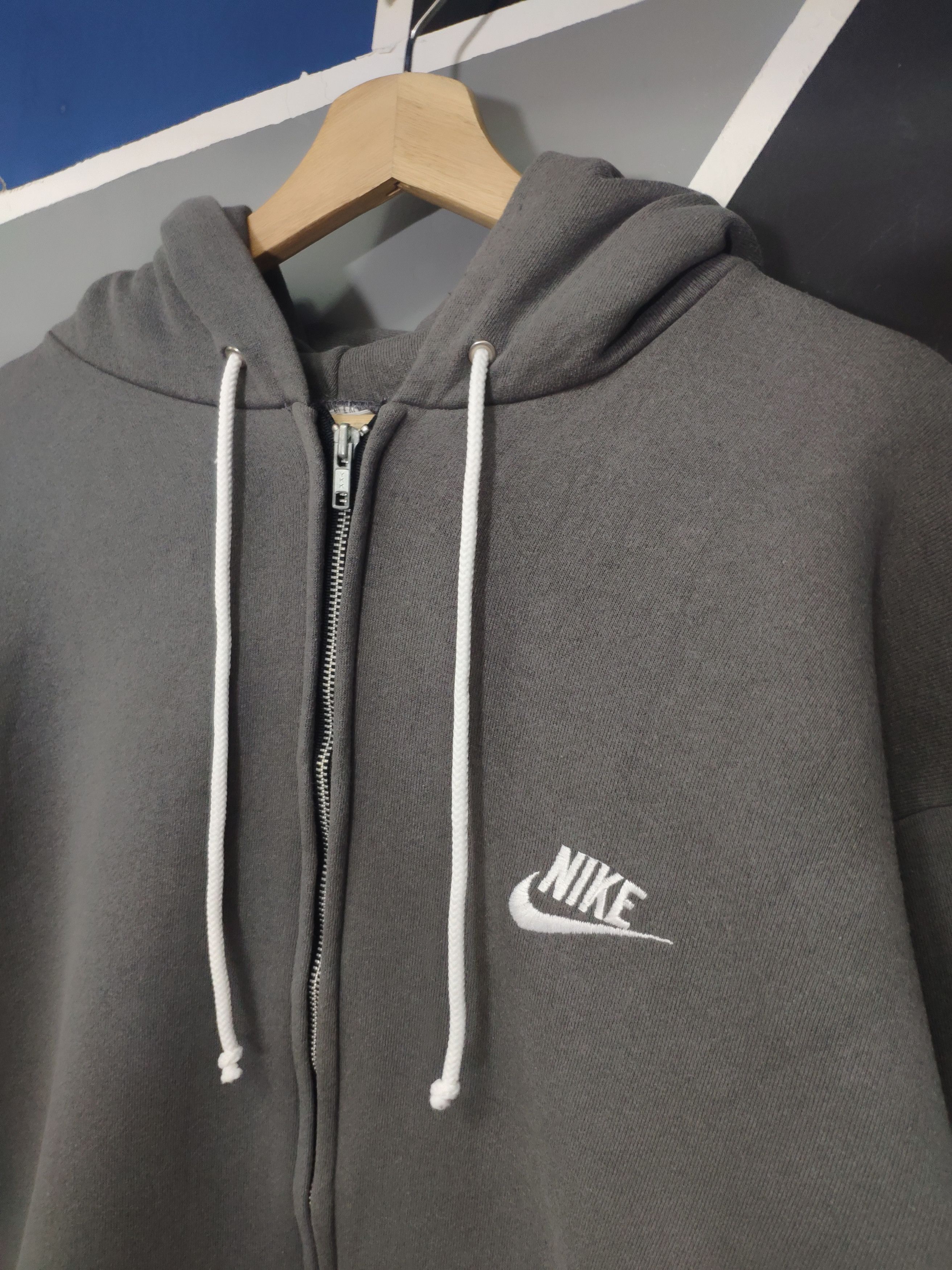 Nike × Vintage Vintage 90s Nike Zip Up Hoodie Small Swoosh Size US L / EU 52-54 / 3 - 4 Thumbnail