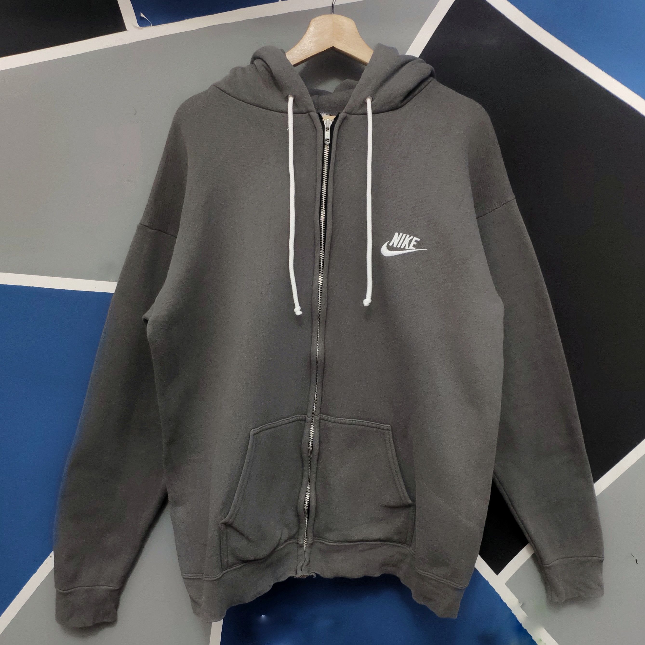 Vintage 90s Nike Zip Up Hoodie Small Swoosh