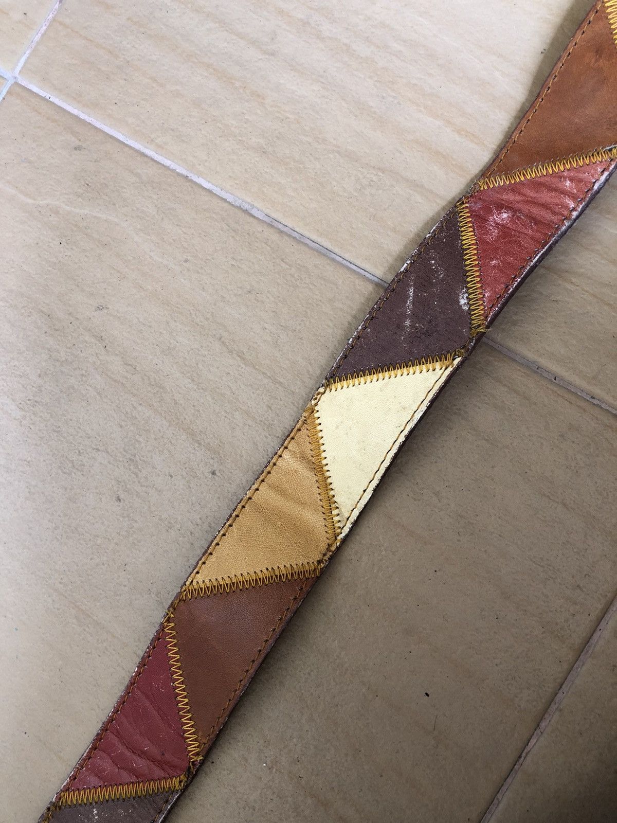 Cowboy Equipment × Leather Vintage Patchwork Cowboy Style Fashion Buckle Belts Size ONE SIZE - 5 Thumbnail