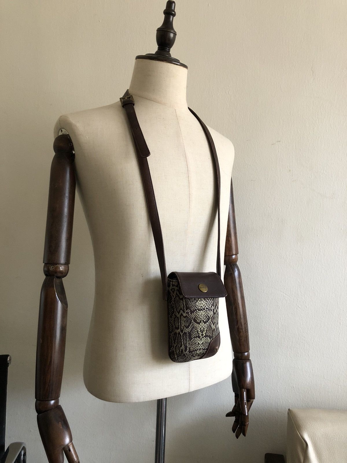 Paul Smith 1990s Paul Smith Snake Skin Cigarette Box Leather Sling Bag Size ONE SIZE - 11 Thumbnail