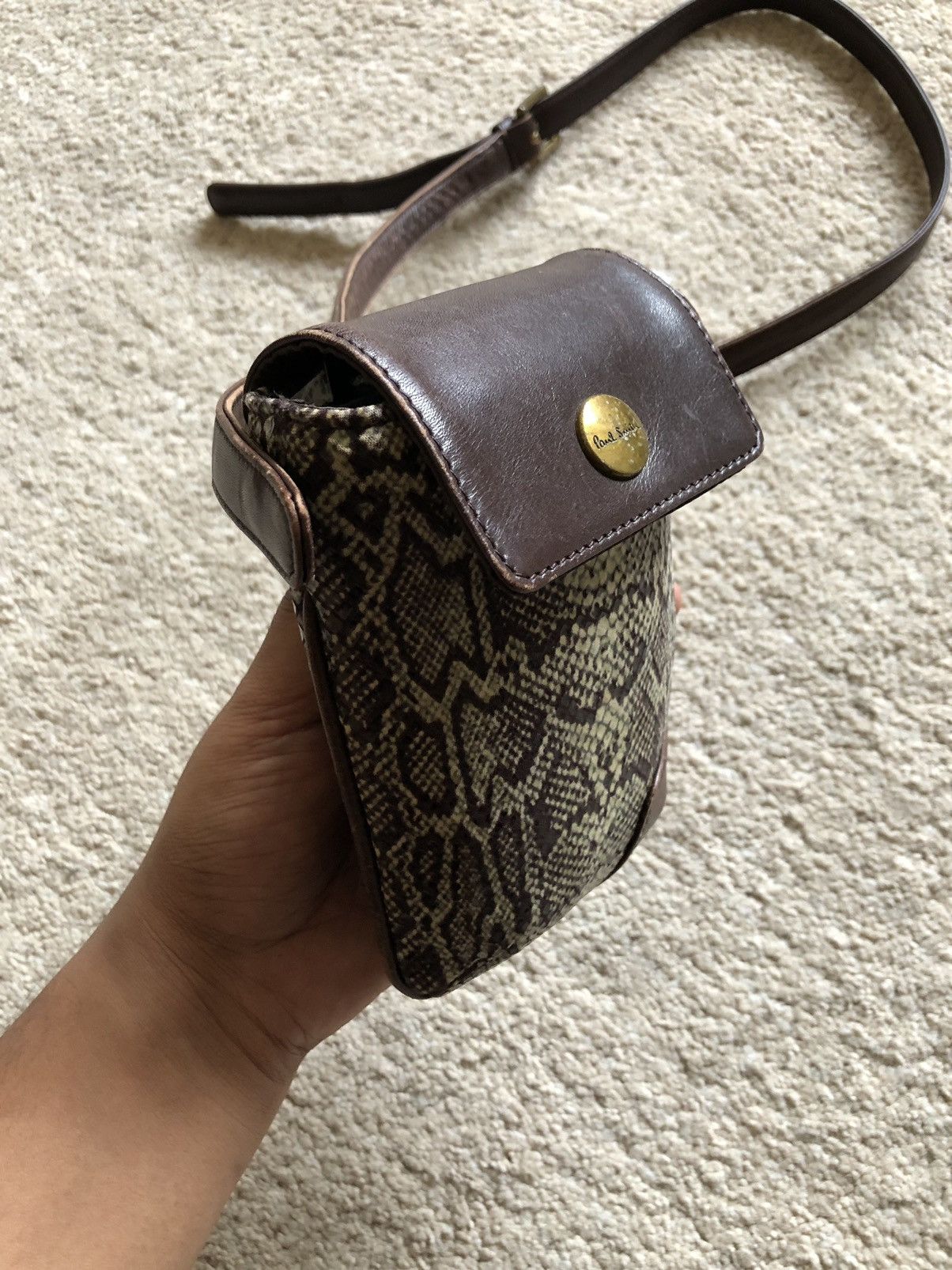 Paul Smith 1990s Paul Smith Snake Skin Cigarette Box Leather Sling Bag Size ONE SIZE - 7 Thumbnail