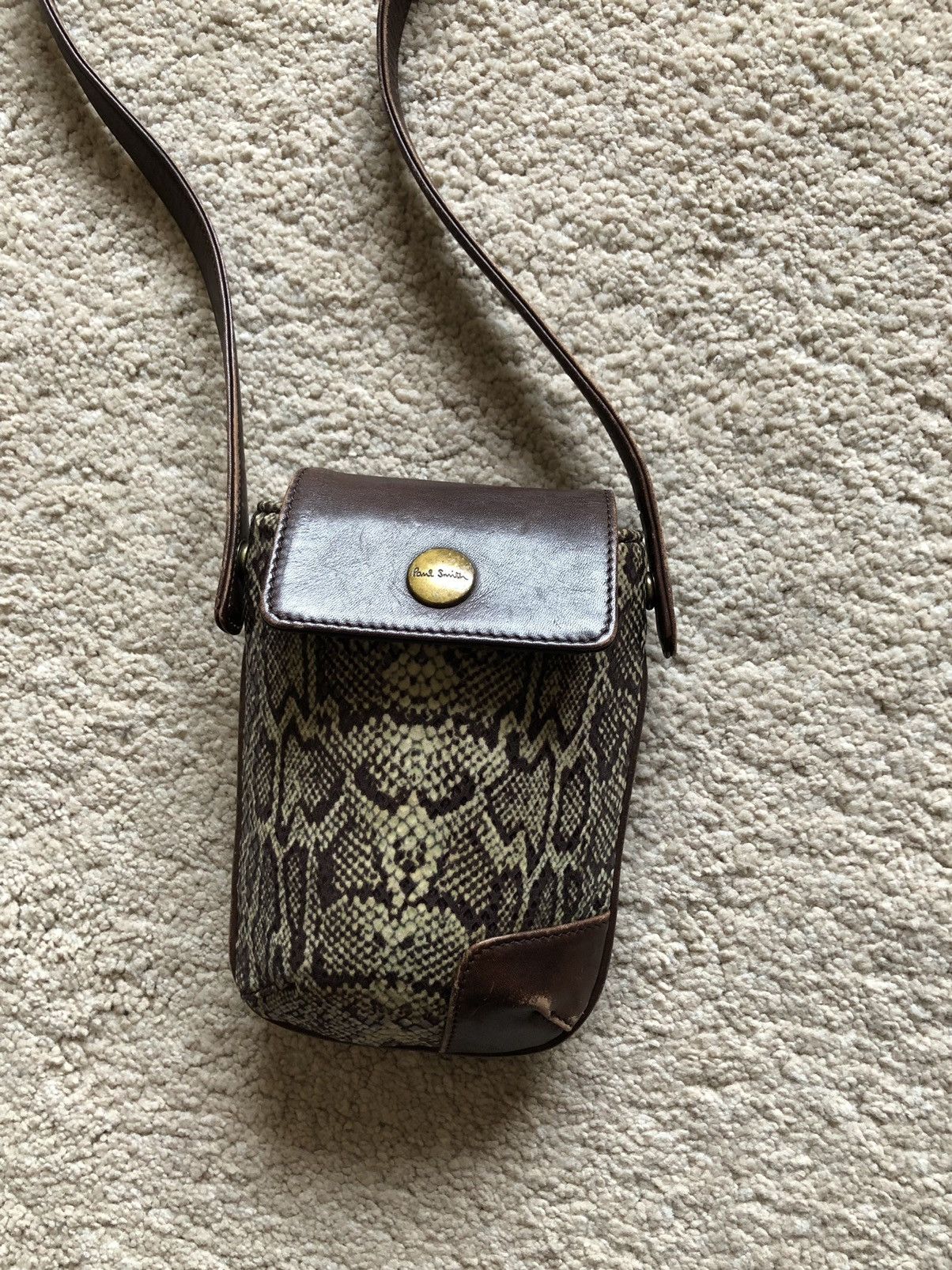 Paul Smith 1990s Paul Smith Snake Skin Cigarette Box Leather Sling Bag Size ONE SIZE - 5 Thumbnail