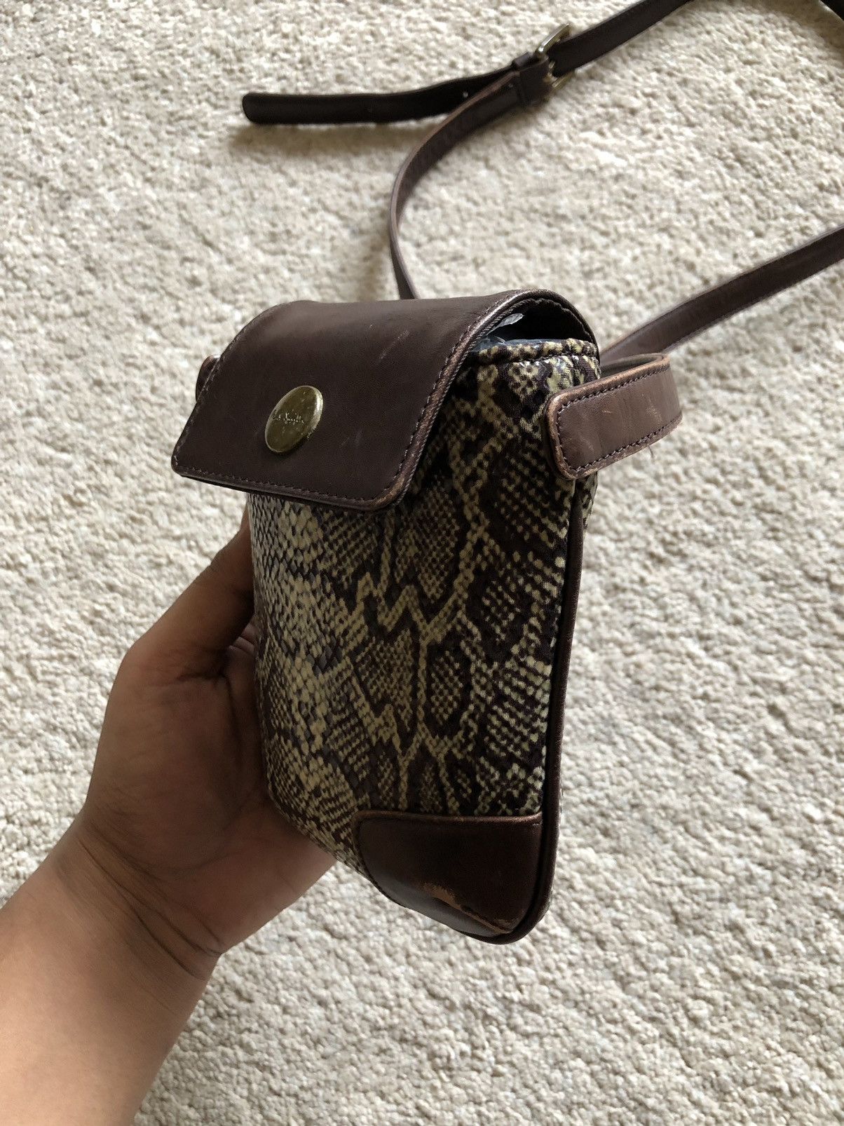 Paul Smith 1990s Paul Smith Snake Skin Cigarette Box Leather Sling Bag Size ONE SIZE - 3 Thumbnail