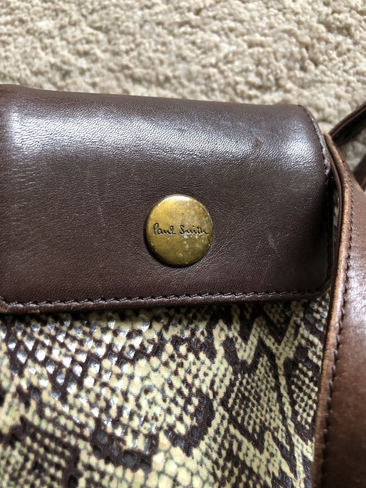 Paul Smith 1990s Paul Smith Snake Skin Cigarette Box Leather Sling Bag Size ONE SIZE - 2 Thumbnail