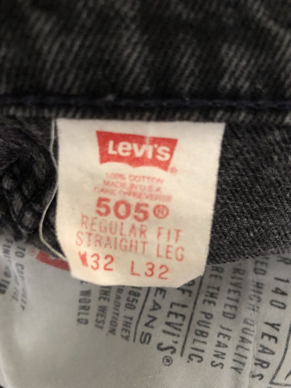 Levi's × Vintage Vintage 1995 Levi’s 505 Straight Leg Faded Black Denim Jeans Size US 31 - 20 Thumbnail
