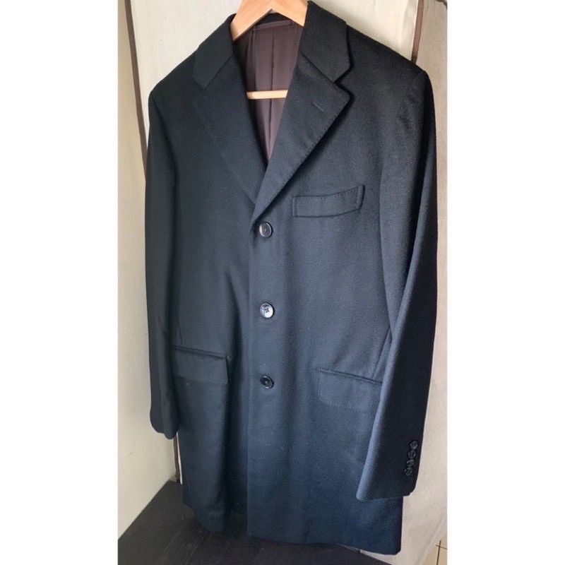 Image of Men’S Bow & Arrows By United Arrows Wool Chester Coat Size 44 in Black, Men's