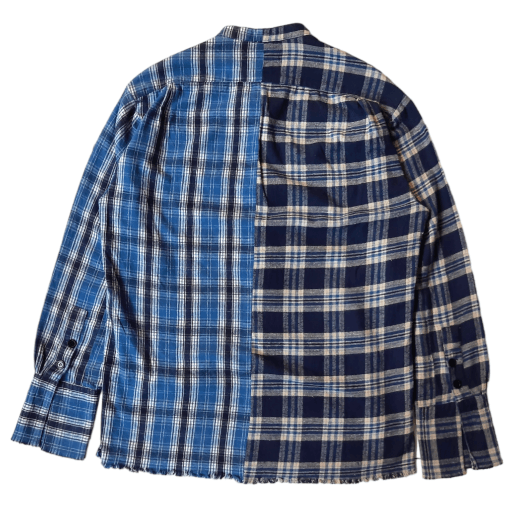 Greg Lauren Greg Lauren Mixed Blue Plaid Studio Shirt Size US L / EU 52-54 / 3 - 8 Thumbnail