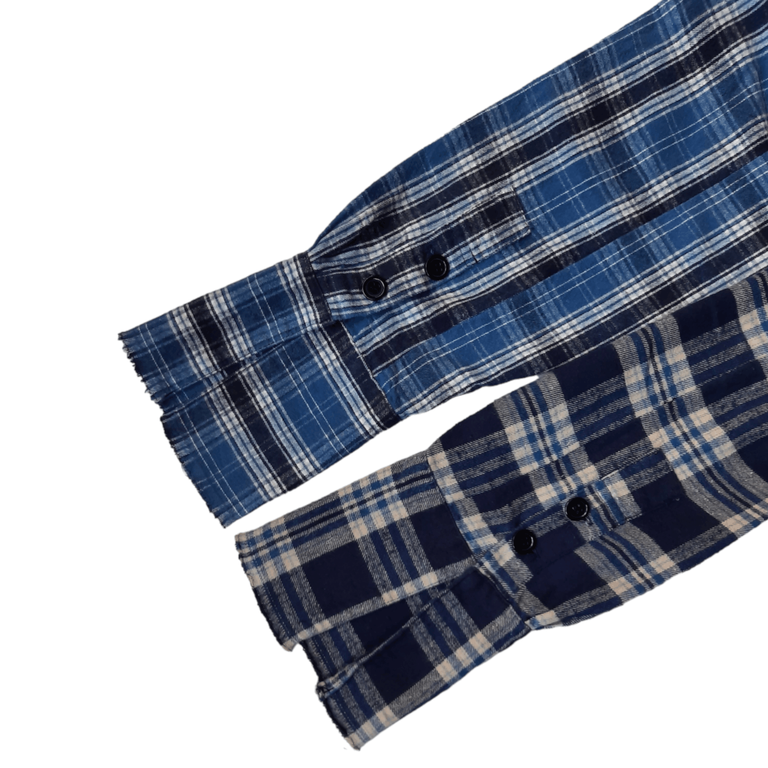 Greg Lauren Greg Lauren Mixed Blue Plaid Studio Shirt Size US L / EU 52-54 / 3 - 6 Thumbnail