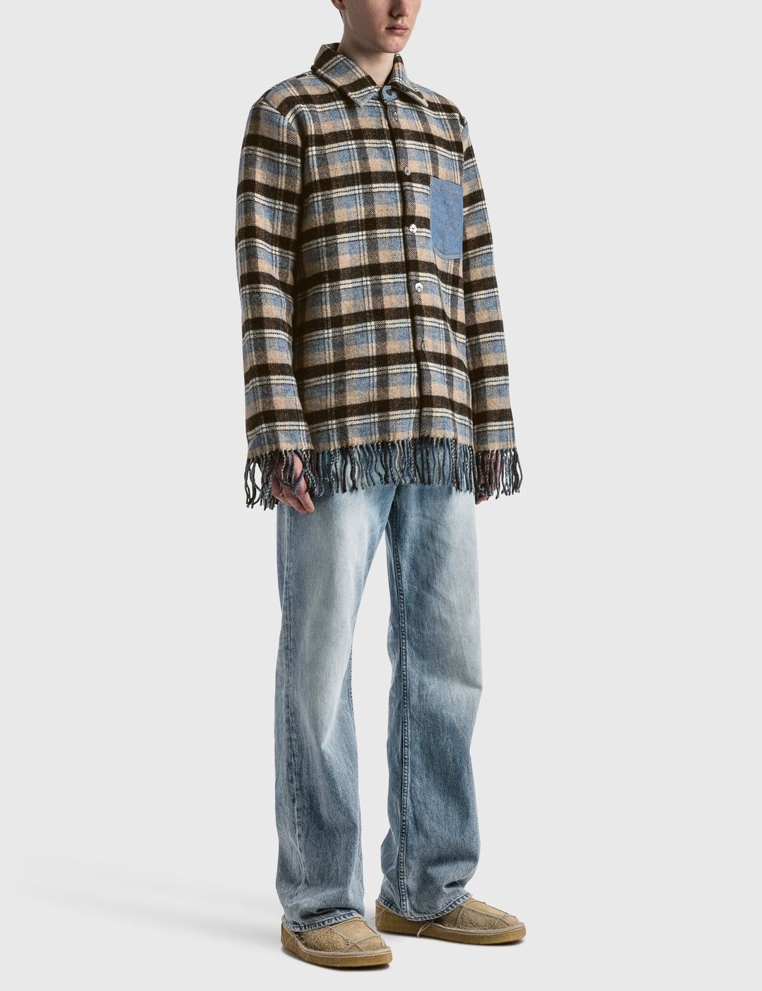 Pre-owned Acne Studios Fringed Jacket In Checkered