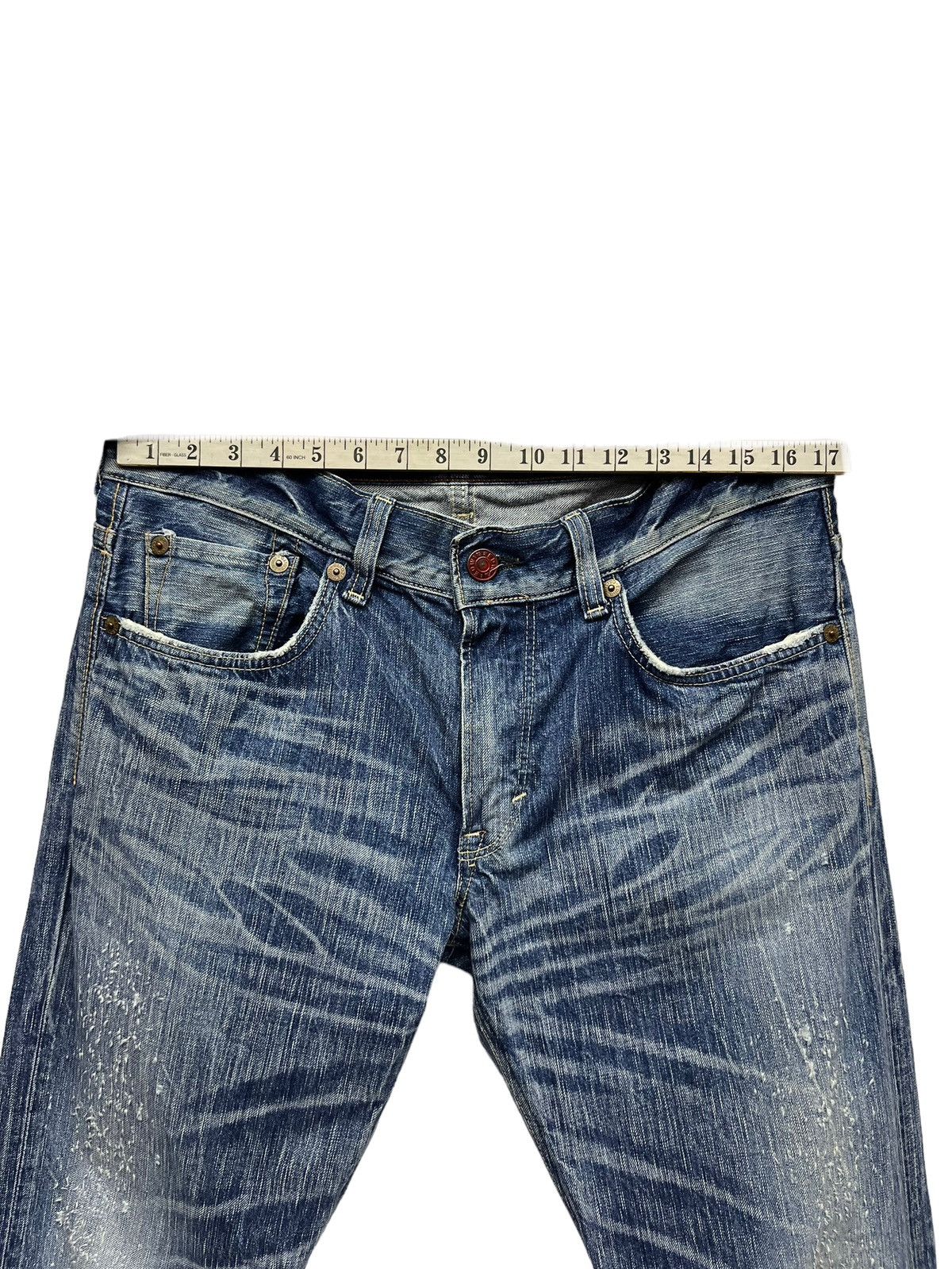 Edwin FLARED🔥BLUE TRIP 503 Raw Blue Distressed Denim Made in Japan Size US 34 / EU 50 - 14 Thumbnail