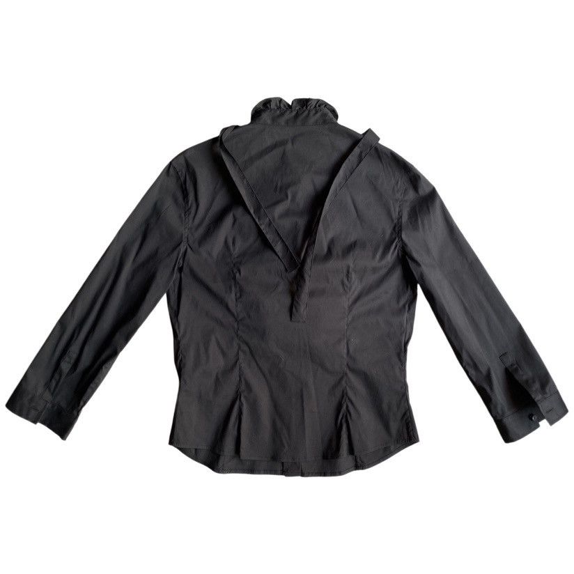 Prada Prada Black Ruffle Stretch Shirt Size M / US 6-8 / IT 42-44 - 5 Thumbnail