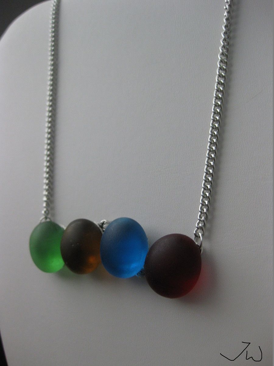 Handmade Colorful Round glass necklace Size ONE SIZE - 2 Thumbnail