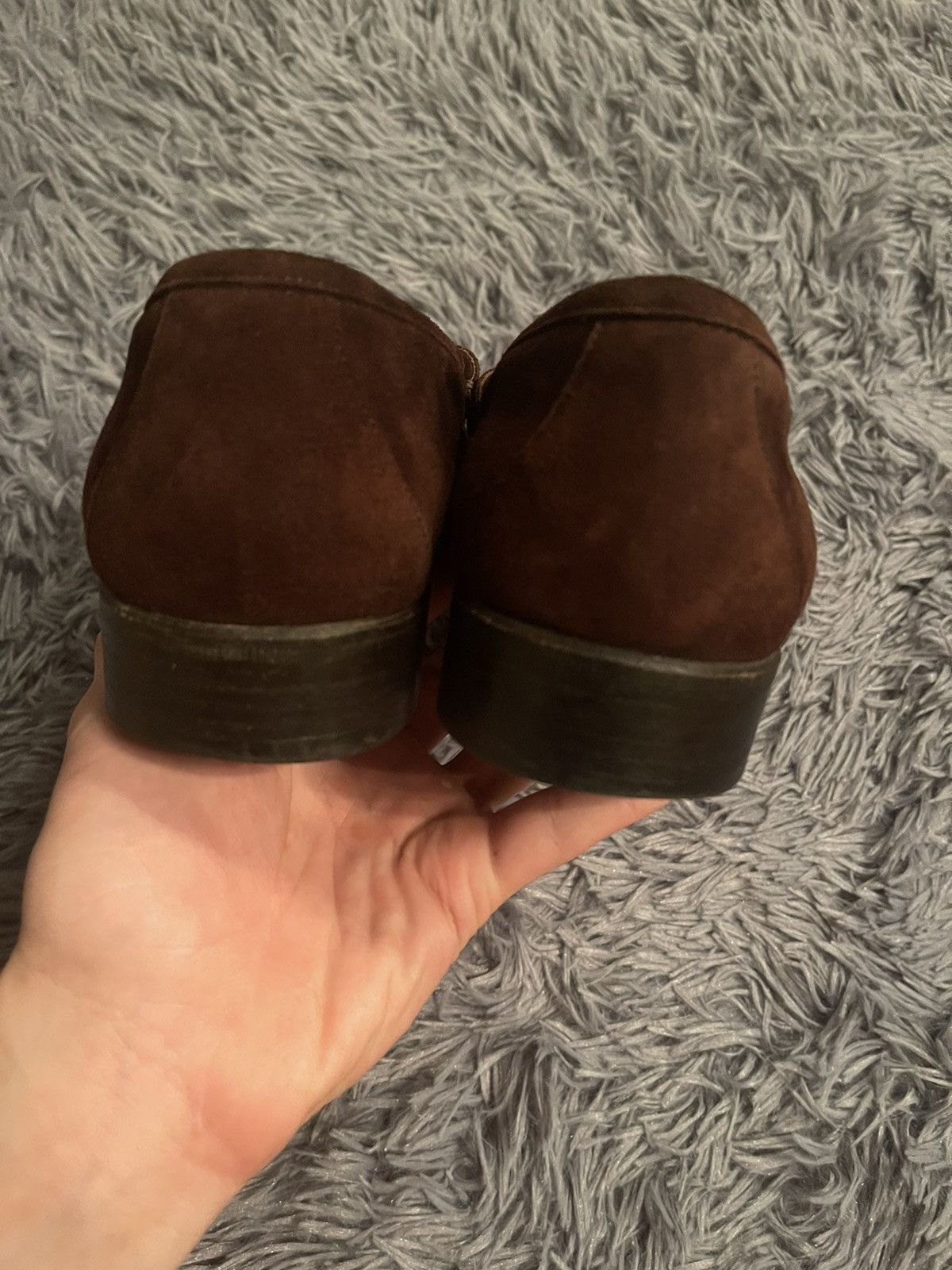 Gucci × Vintage Gucci Horsebit 90s vintage brown suede Loafers shoes Size US 11 / EU 44 - 10 Thumbnail