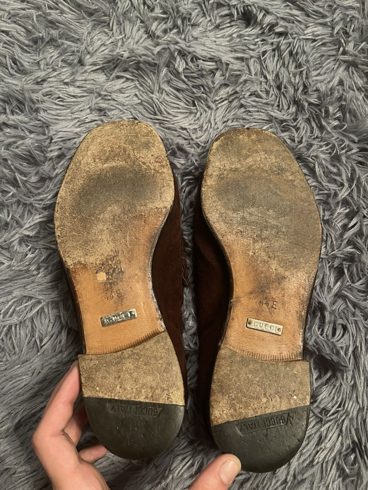Gucci × Vintage Gucci Horsebit 90s vintage brown suede Loafers shoes Size US 11 / EU 44 - 7 Thumbnail